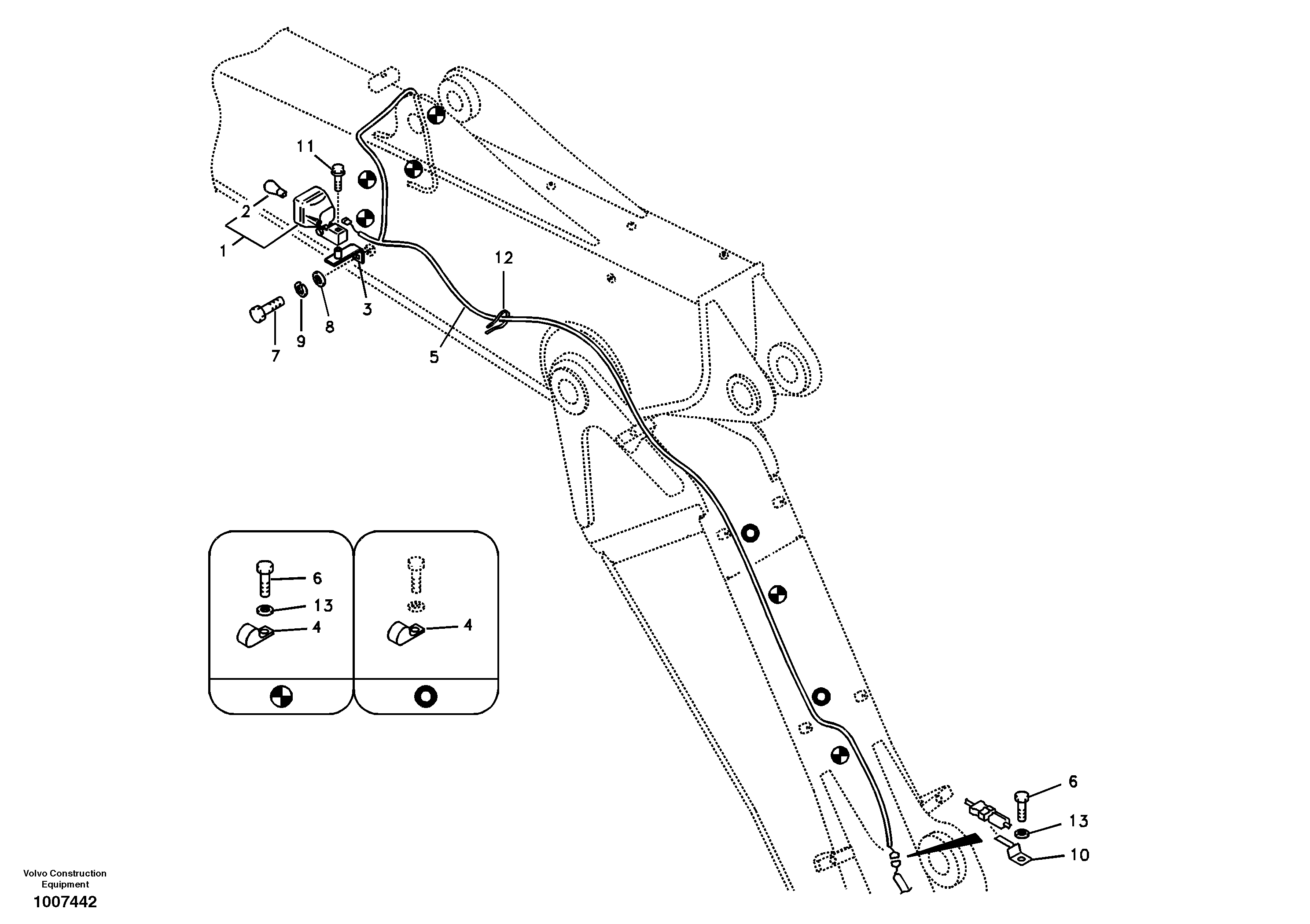 Схема запчастей Volvo EC180B - 48749 Working lamp on boom EC180B PRIME S/N 12001-