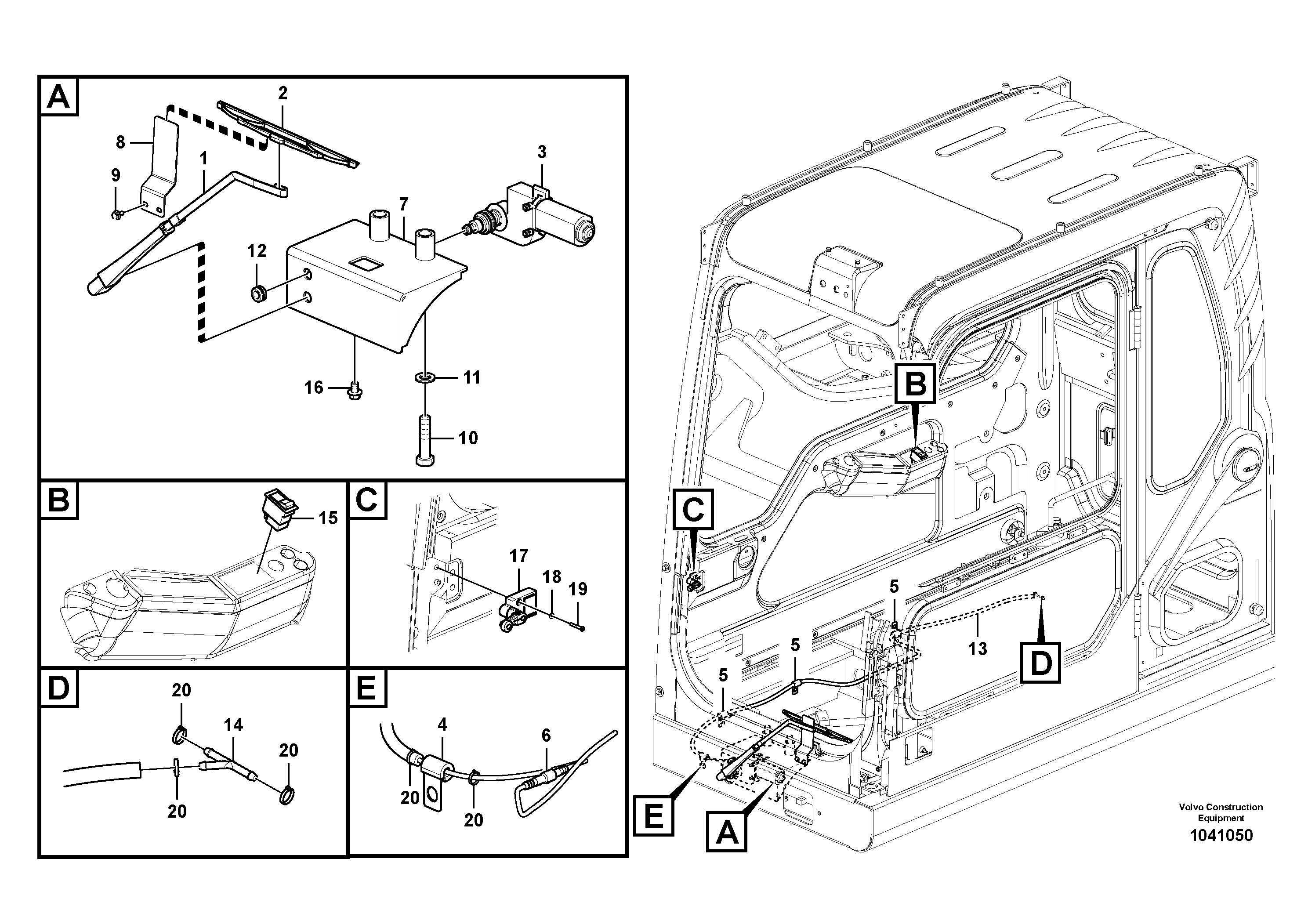 Схема запчастей Volvo EC180B - 51632 Lower wiper EC180B PRIME S/N 12001-