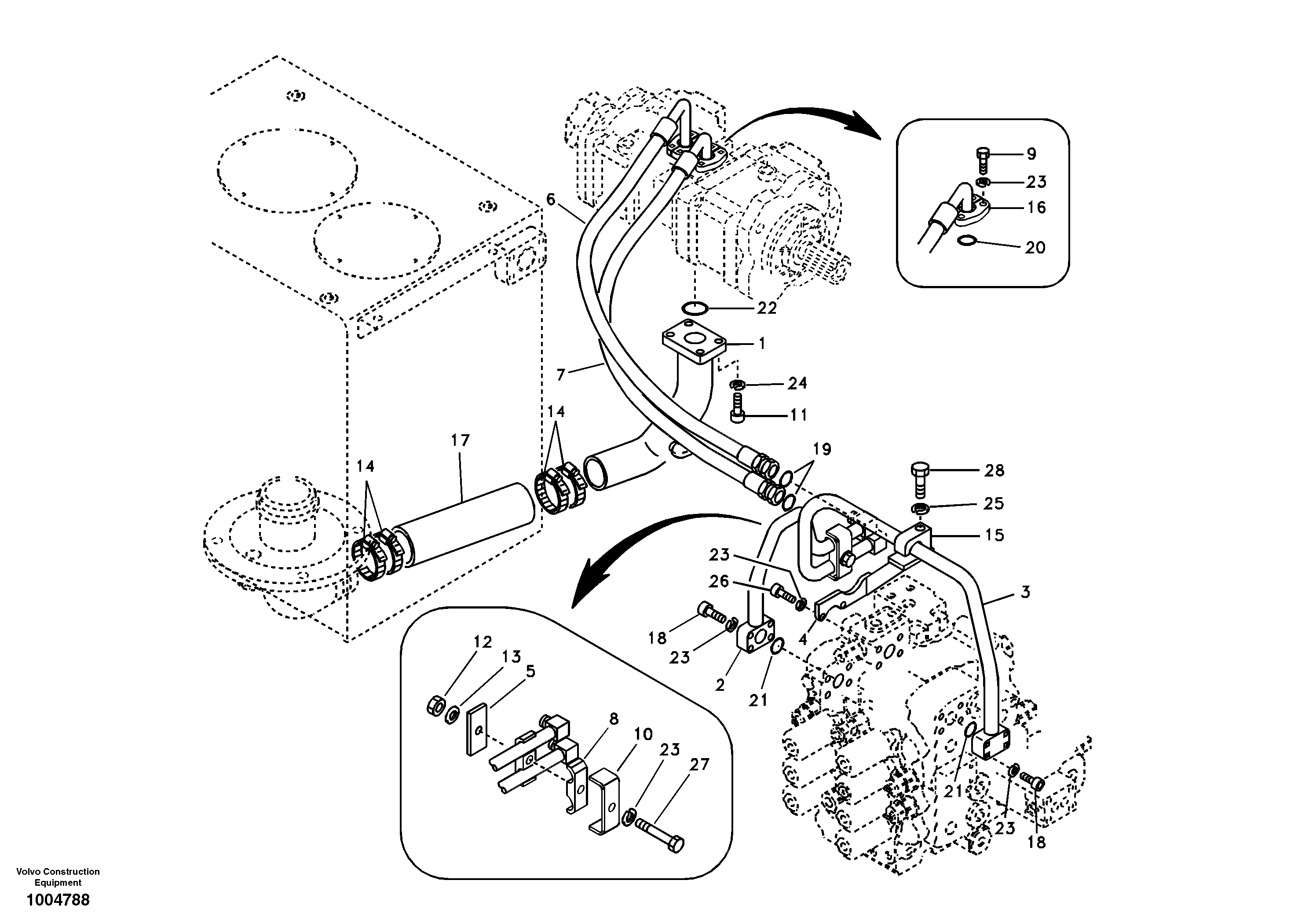 Схема запчастей Volvo EC180B - 51765 Hydraulic system, hydraulic tank to hydraulic pump EC180B PRIME S/N 12001-