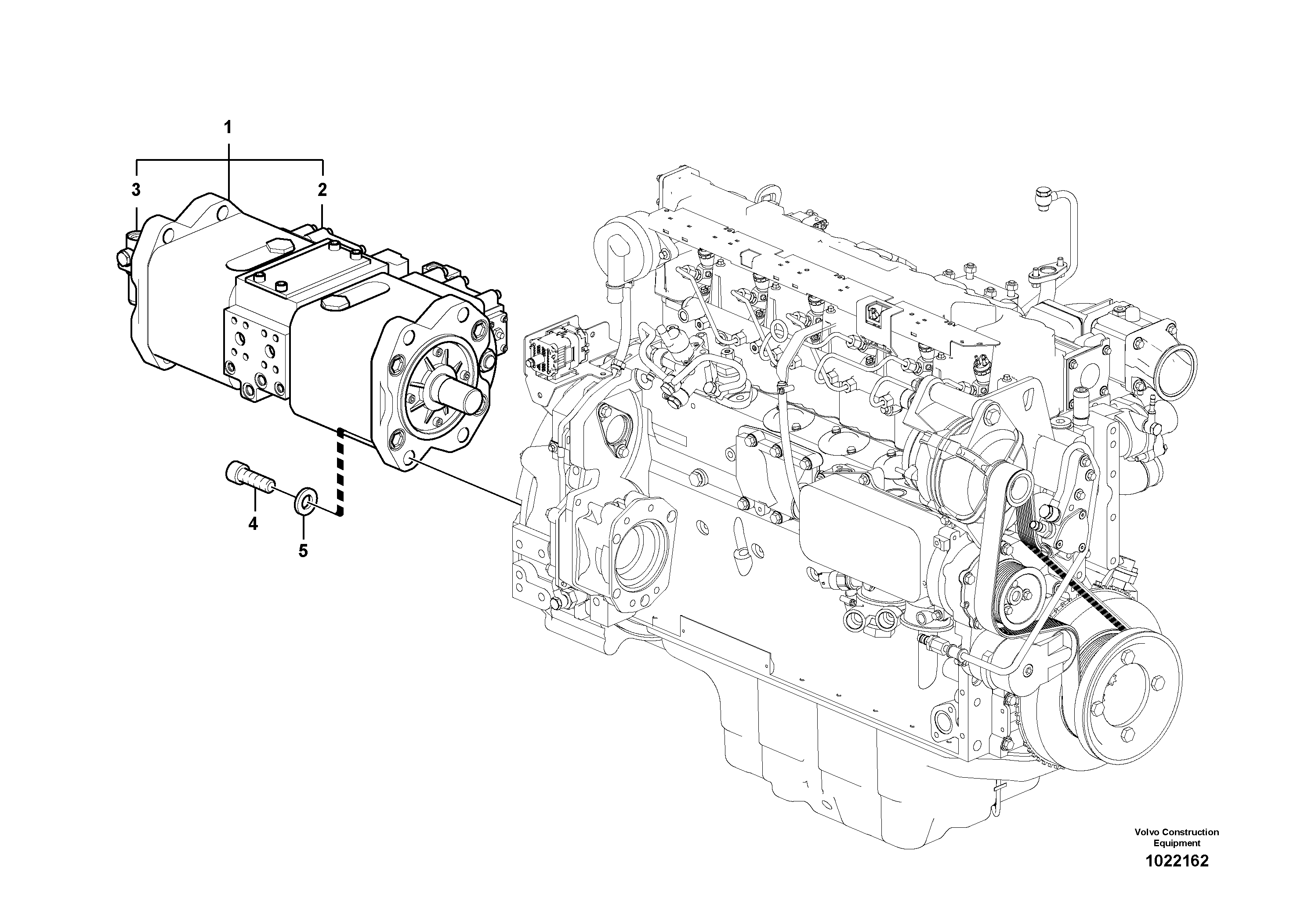 Схема запчастей Volvo EC180B - 47332 Pump installation EC180B PRIME S/N 12001-