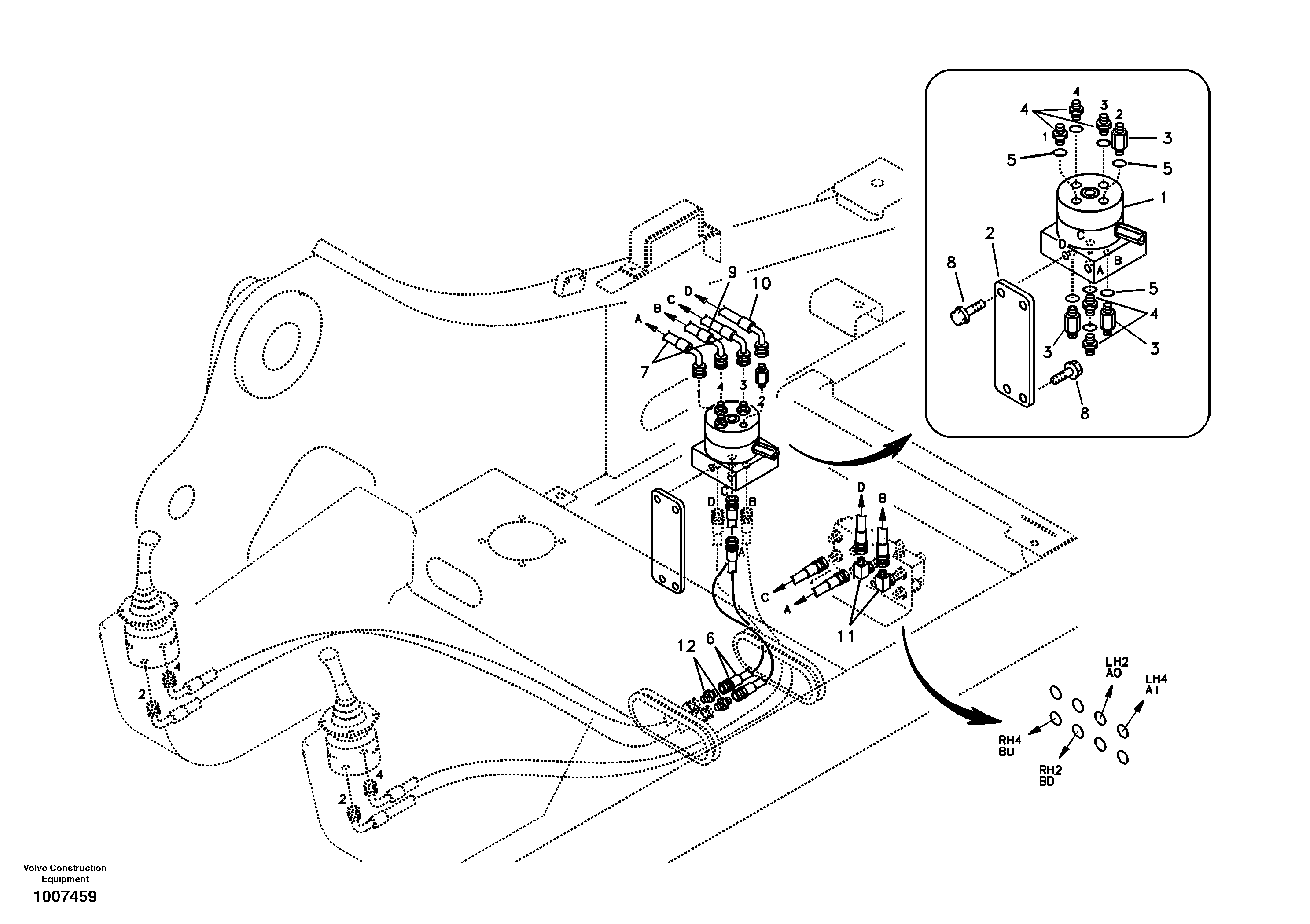 Схема запчастей Volvo EC180B - 50573 Servo system, changing lever function EC180B PRIME S/N 12001-