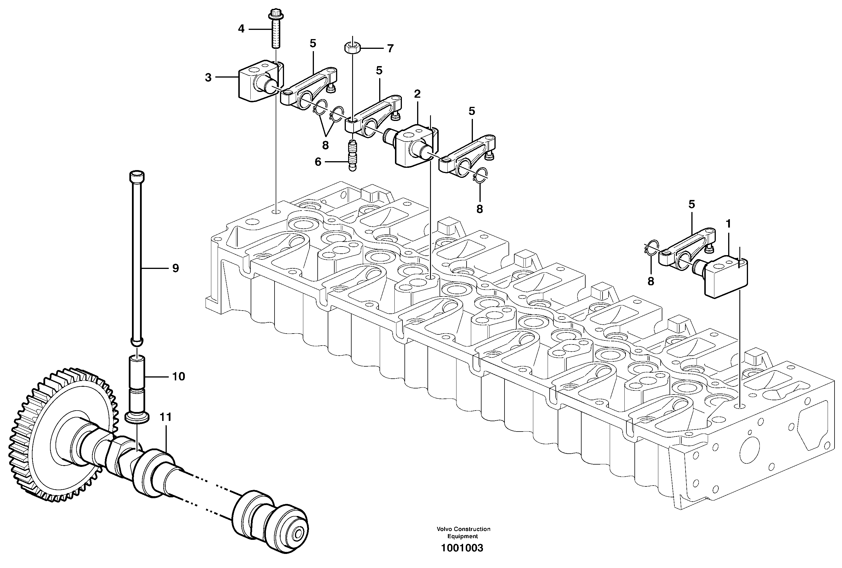 Схема запчастей Volvo EC180B - 6044 Valve mechanism EC180B