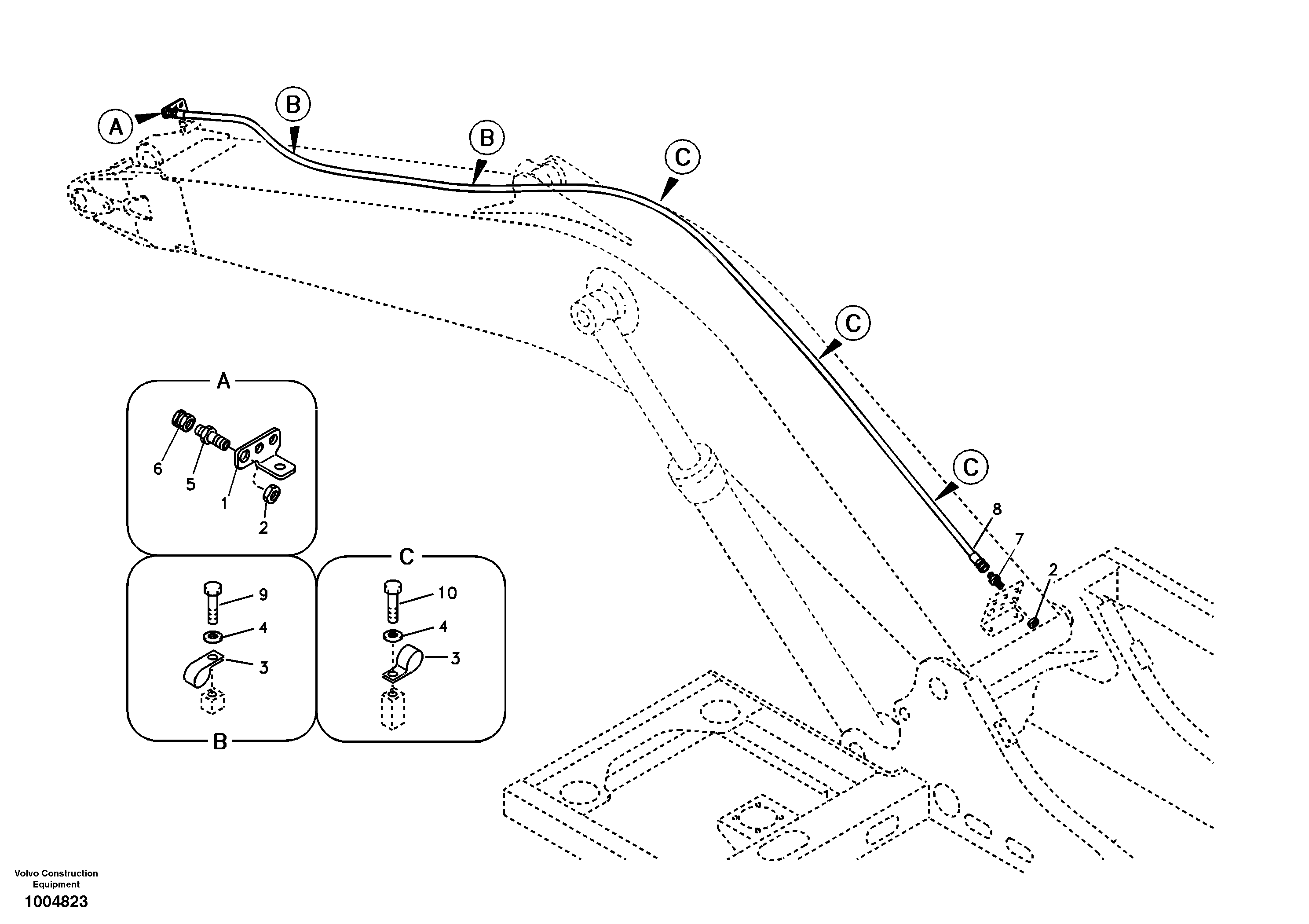 Схема запчастей Volvo EC180B - 55208 Working hydraulic, oil leak on boom EC180B PRIME S/N 12001-