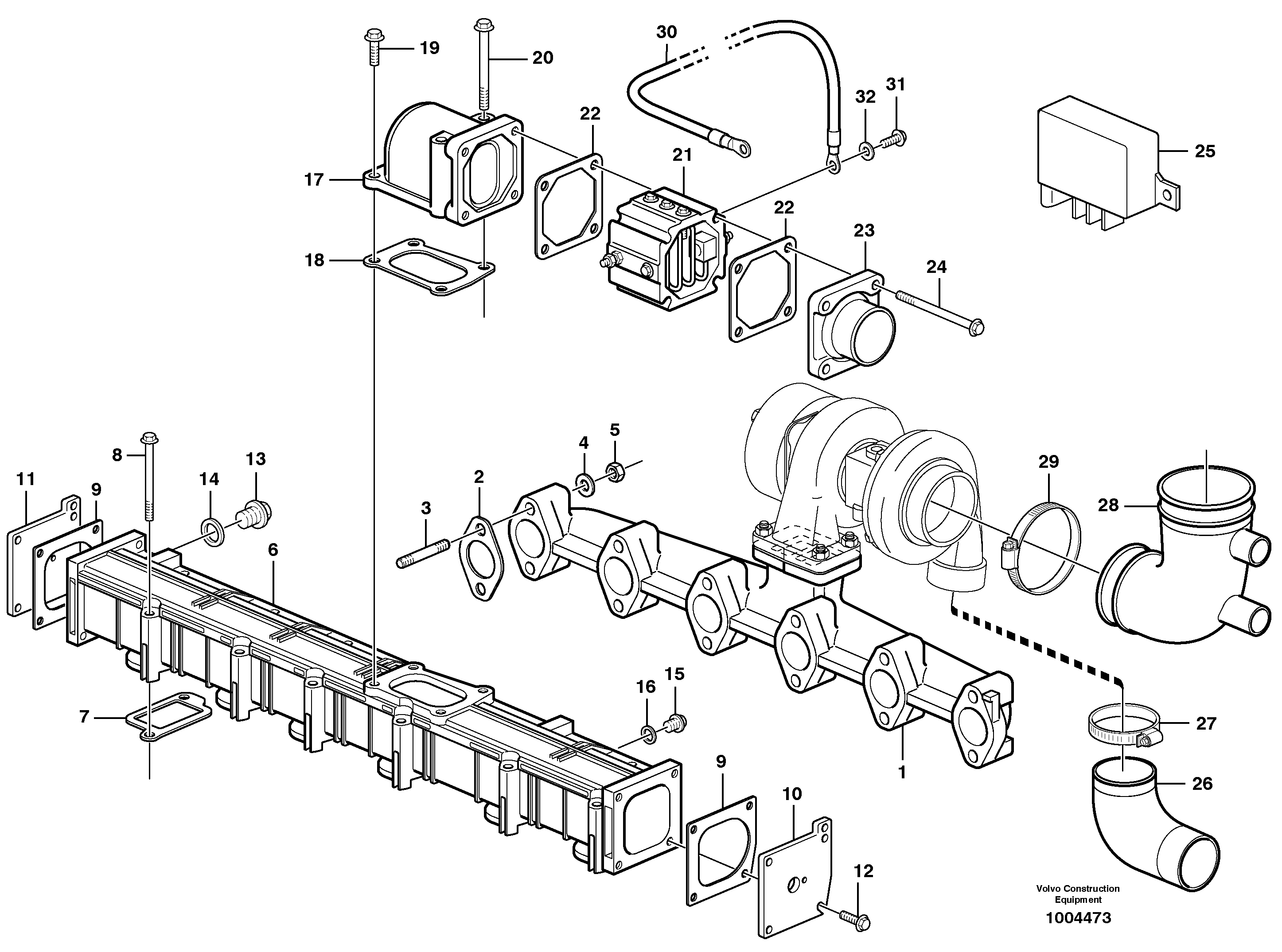 Схема запчастей Volvo EC180B - 67532 Inlet manifold and exhaust manifold EC180B