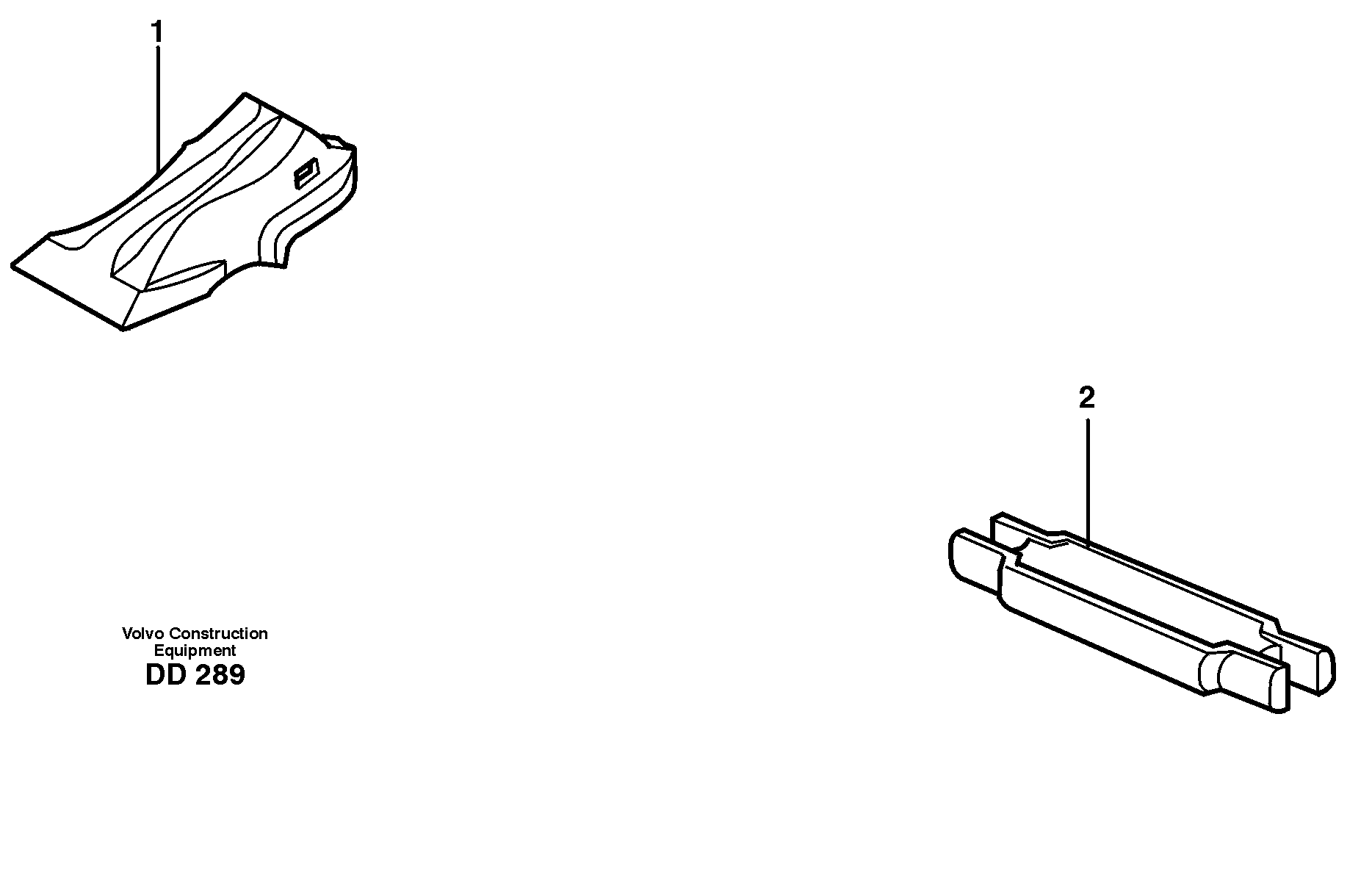 Схема запчастей Volvo EW200 - 41630 Зуб ковша ATTACHMENTS ATTACHMENTS BUCKETS