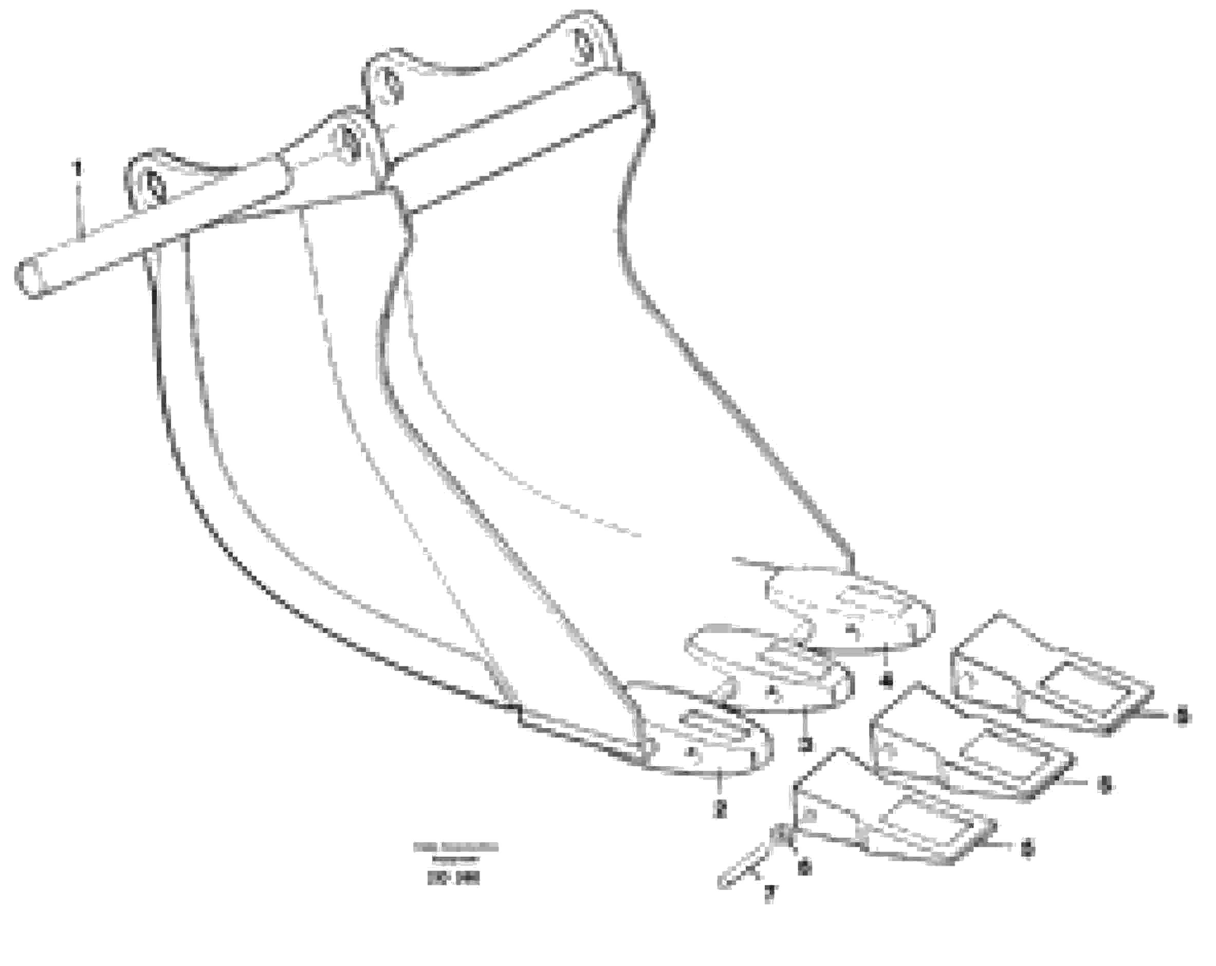 Схема запчастей Volvo EW200 - 34171 Cable bucket ATTACHMENTS ATTACHMENTS BUCKETS