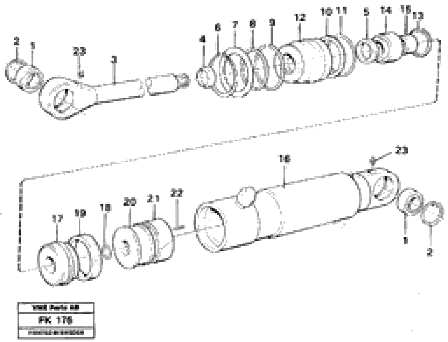 Схема запчастей Volvo EW200 - 45029 Hydraulic cylinder, steering EW200 ?KERMAN ?KERMAN EW200