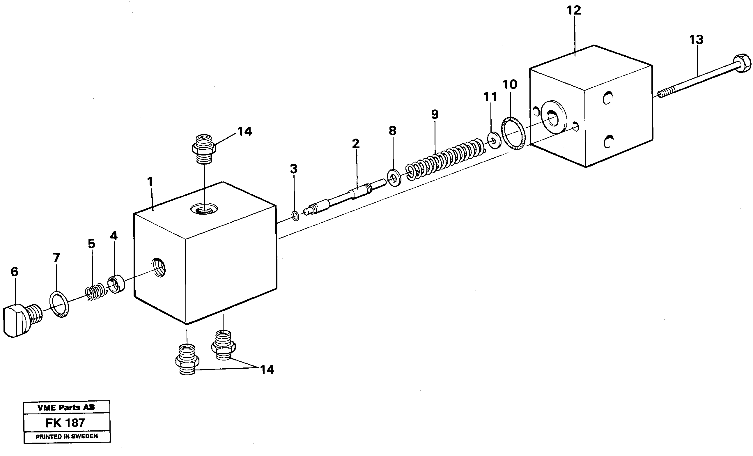 Схема запчастей Volvo EW200 - 45035 Pressure reducing valve, oscillating system EW200 ?KERMAN ?KERMAN EW200