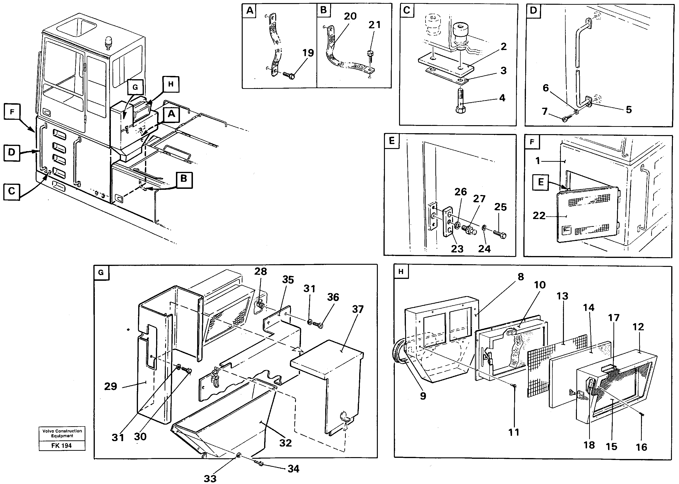 Схема запчастей Volvo EW200 - 42498 Cab elevation on superstructure, 1220 mm EW200 ?KERMAN ?KERMAN EW200