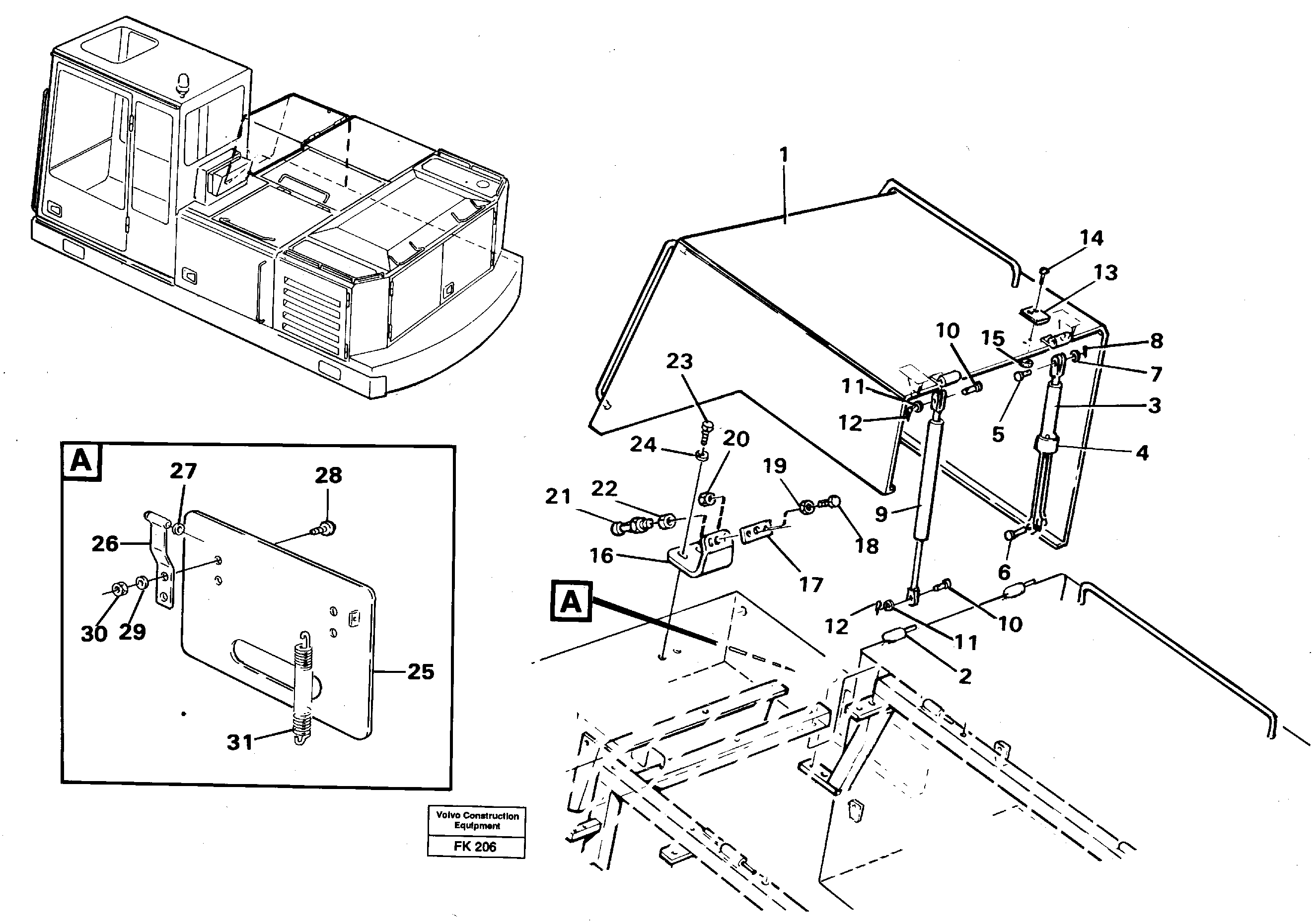 Схема запчастей Volvo EW200 - 35410 Casing over battery EW200 ?KERMAN ?KERMAN EW200