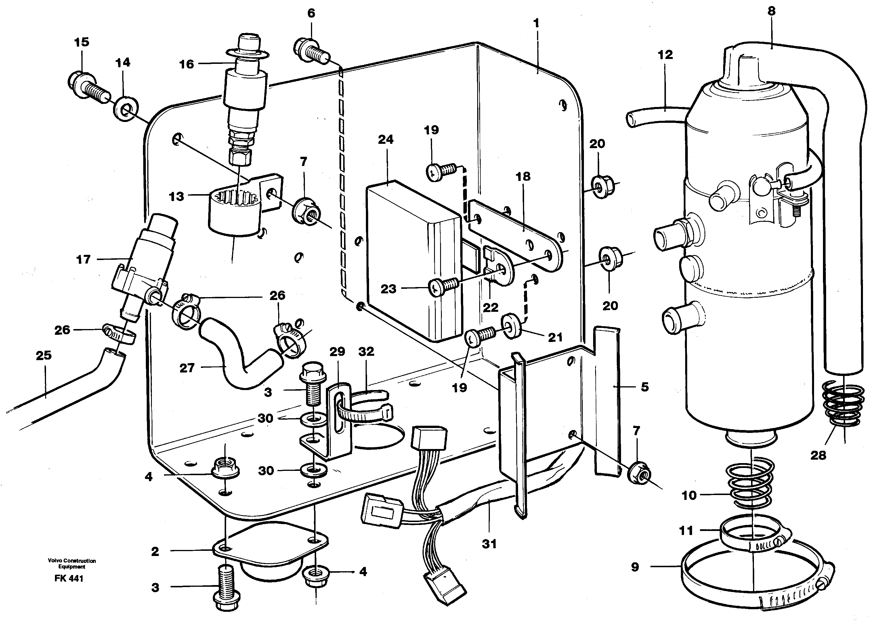 Схема запчастей Volvo EW200 - 82278 Heater, diesel EW200 ?KERMAN ?KERMAN EW200