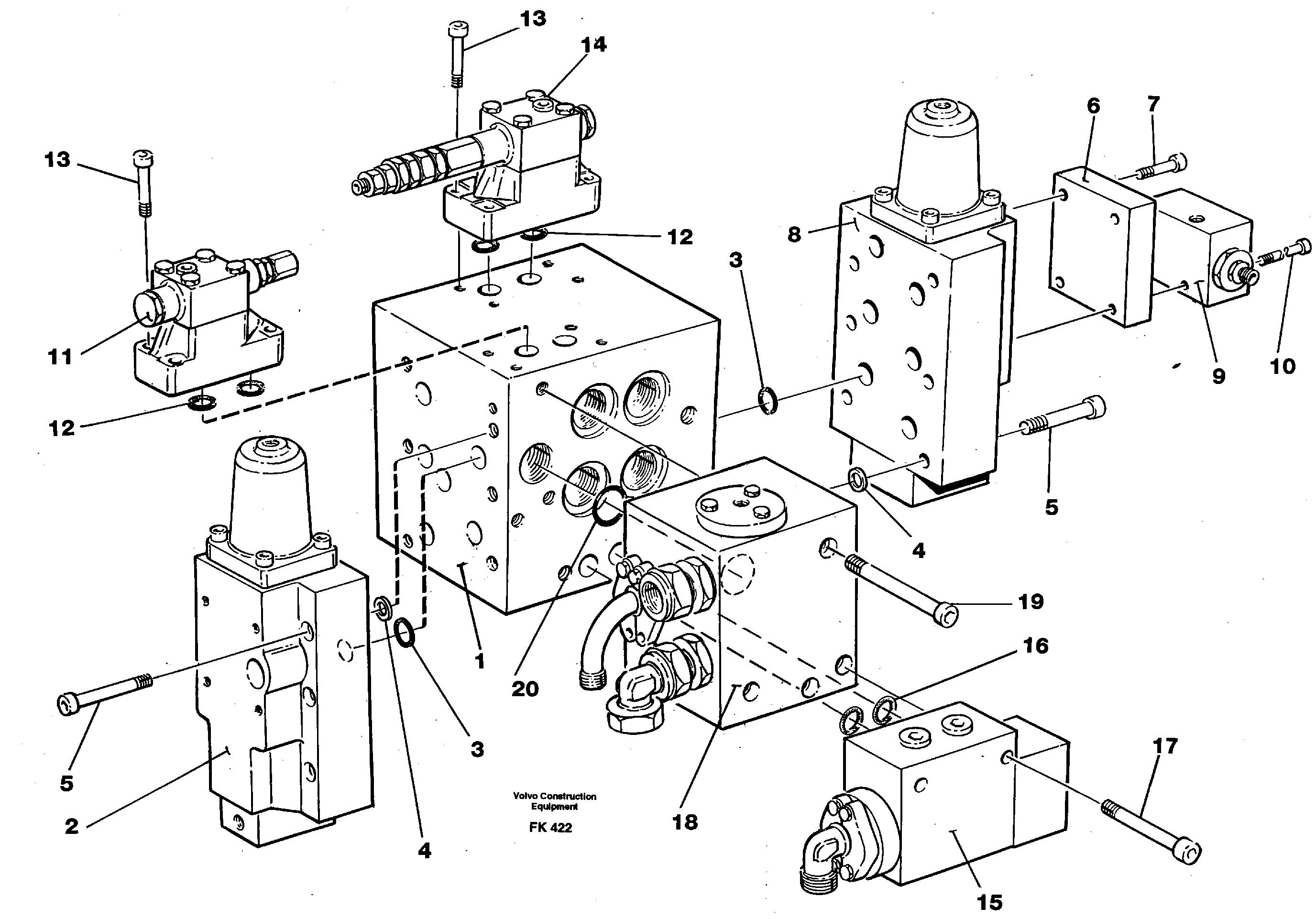 Схема запчастей Volvo EW200 - 41972 Slew valve assembly Valves EW200 ?KERMAN ?KERMAN EW200