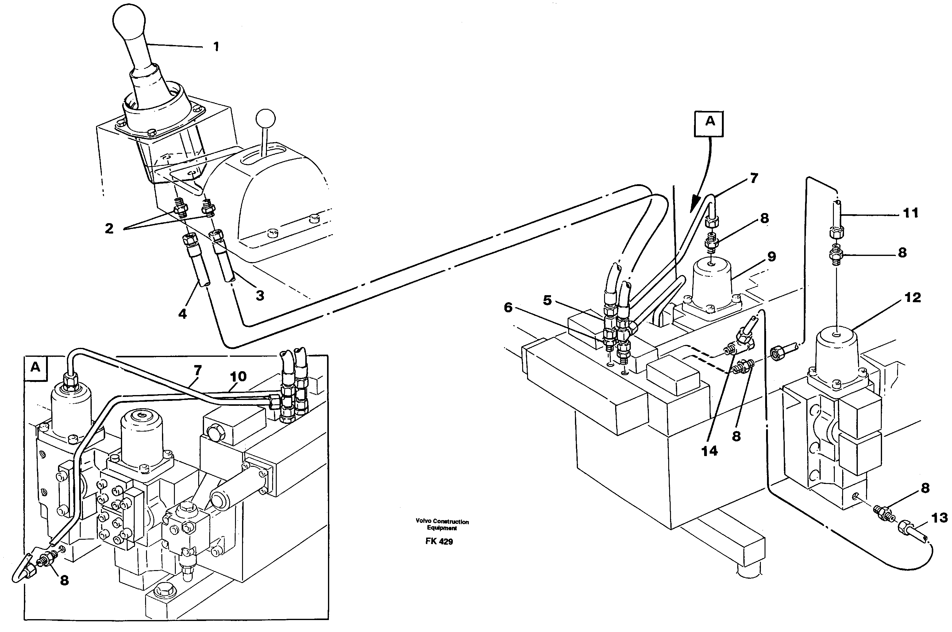 Схема запчастей Volvo EW200 - 43678 Servo hydraulics, bucket EW200 ?KERMAN ?KERMAN EW200