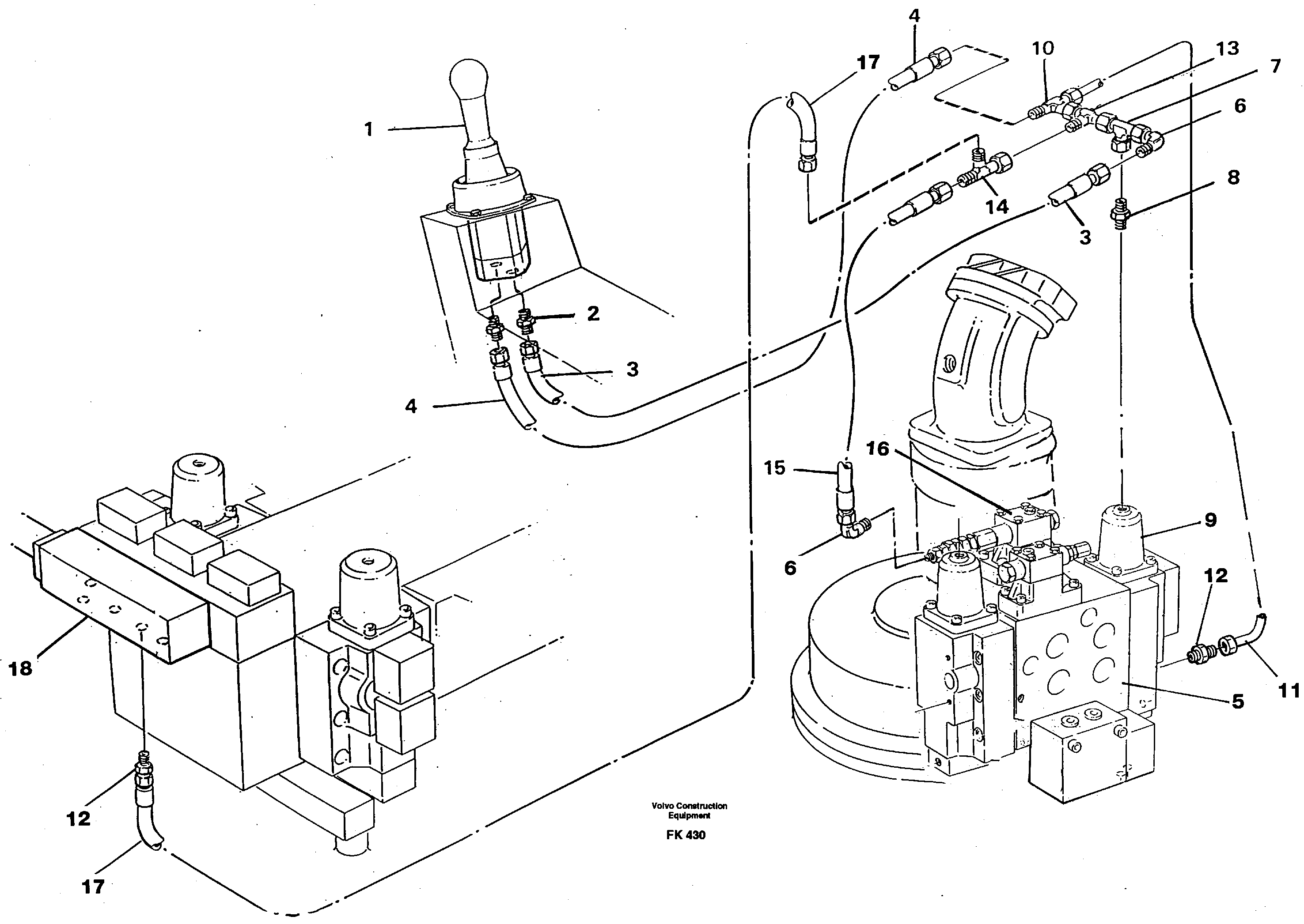 Схема запчастей Volvo EW200 - 43680 Servo hydraulics, slewing EW200 ?KERMAN ?KERMAN EW200