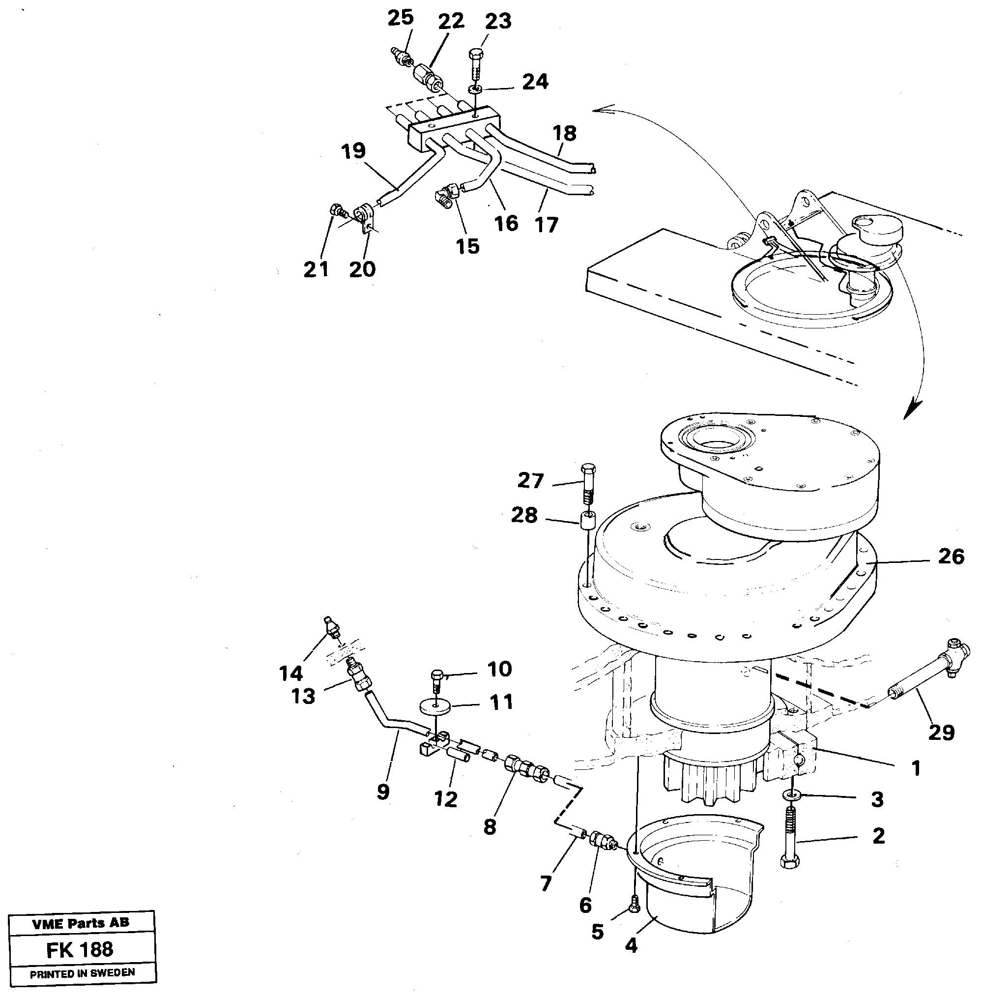 Схема запчастей Volvo EW200 - 44702 Superstructure with slew transmission EW200 ?KERMAN ?KERMAN EW200