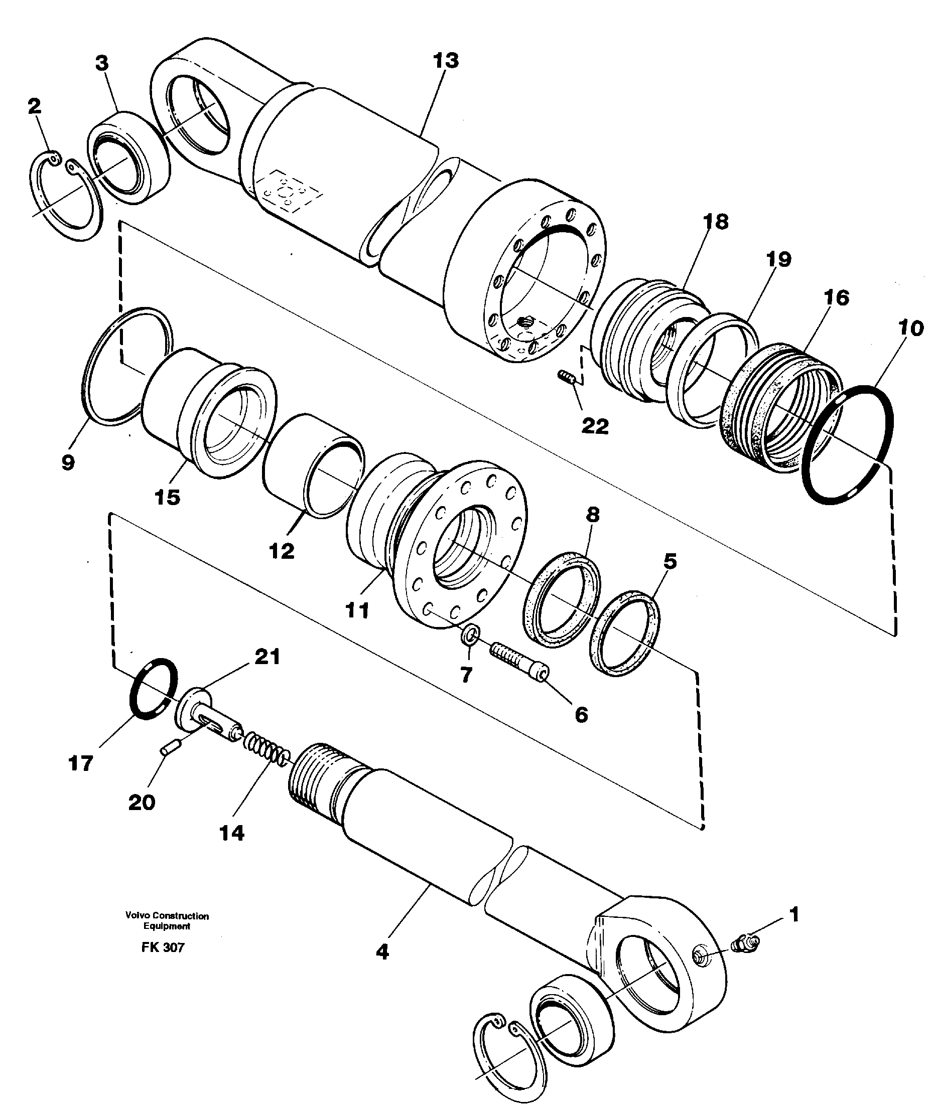 Схема запчастей Volvo EW200 - 44703 Hydraulic cylinder, stabilisor EW200 ?KERMAN ?KERMAN EW200