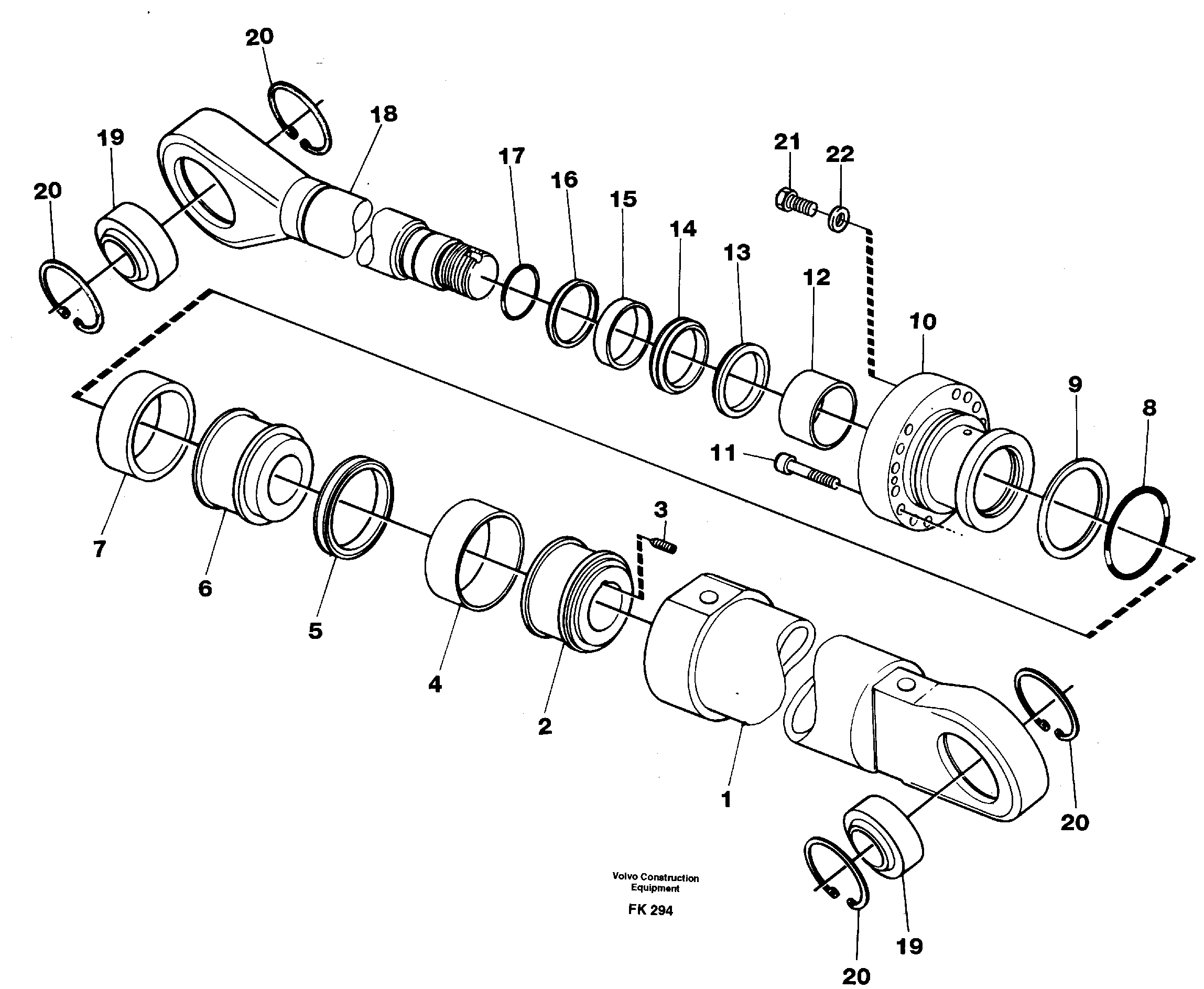 Схема запчастей Volvo EW200 - 44710 Boom cylinder, monobloc boom EW200 ?KERMAN ?KERMAN EW200