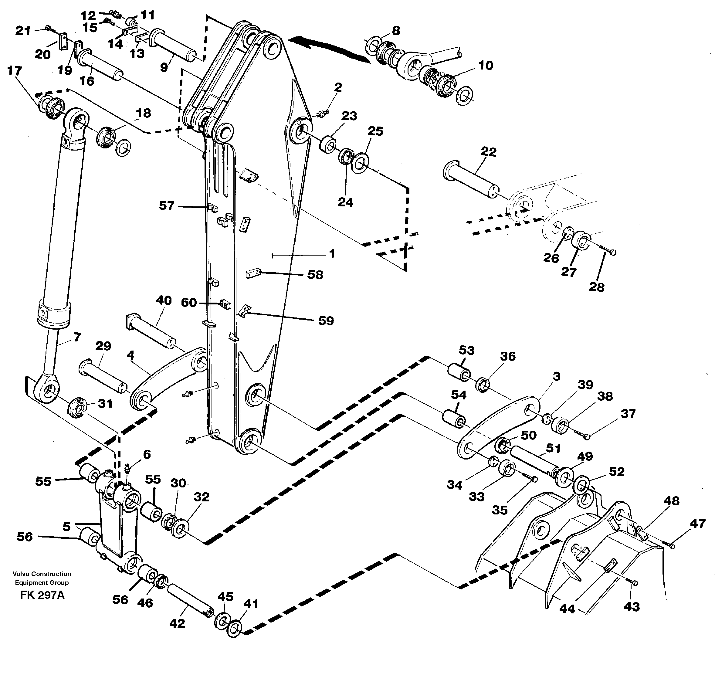 Схема запчастей Volvo EW200 - 44714 Backhoe dipper arm 2.0m EW200 ?KERMAN ?KERMAN EW200