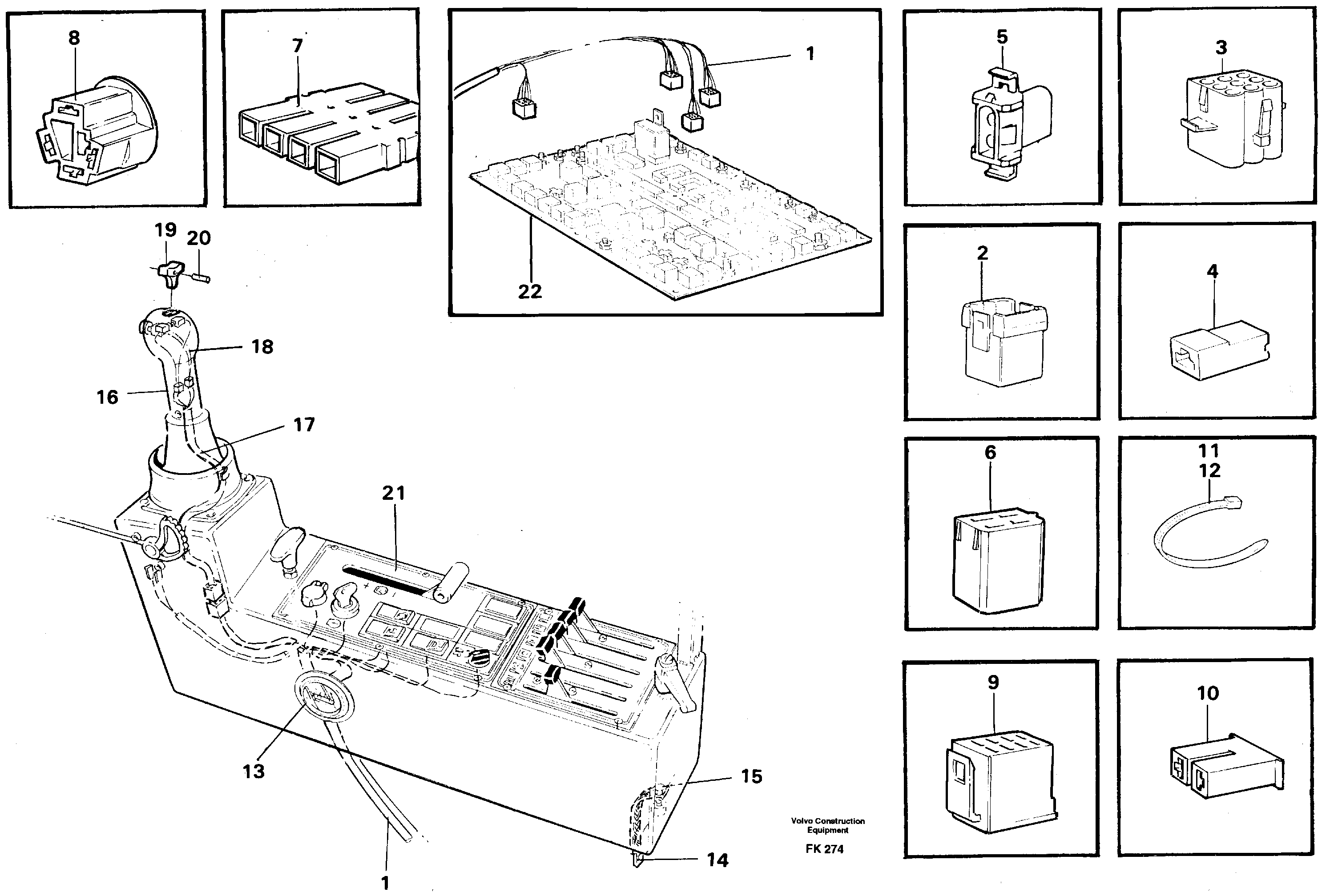 Схема запчастей Volvo EW200 - 48727 Cable harness, side panel, left EW200 ?KERMAN ?KERMAN EW200