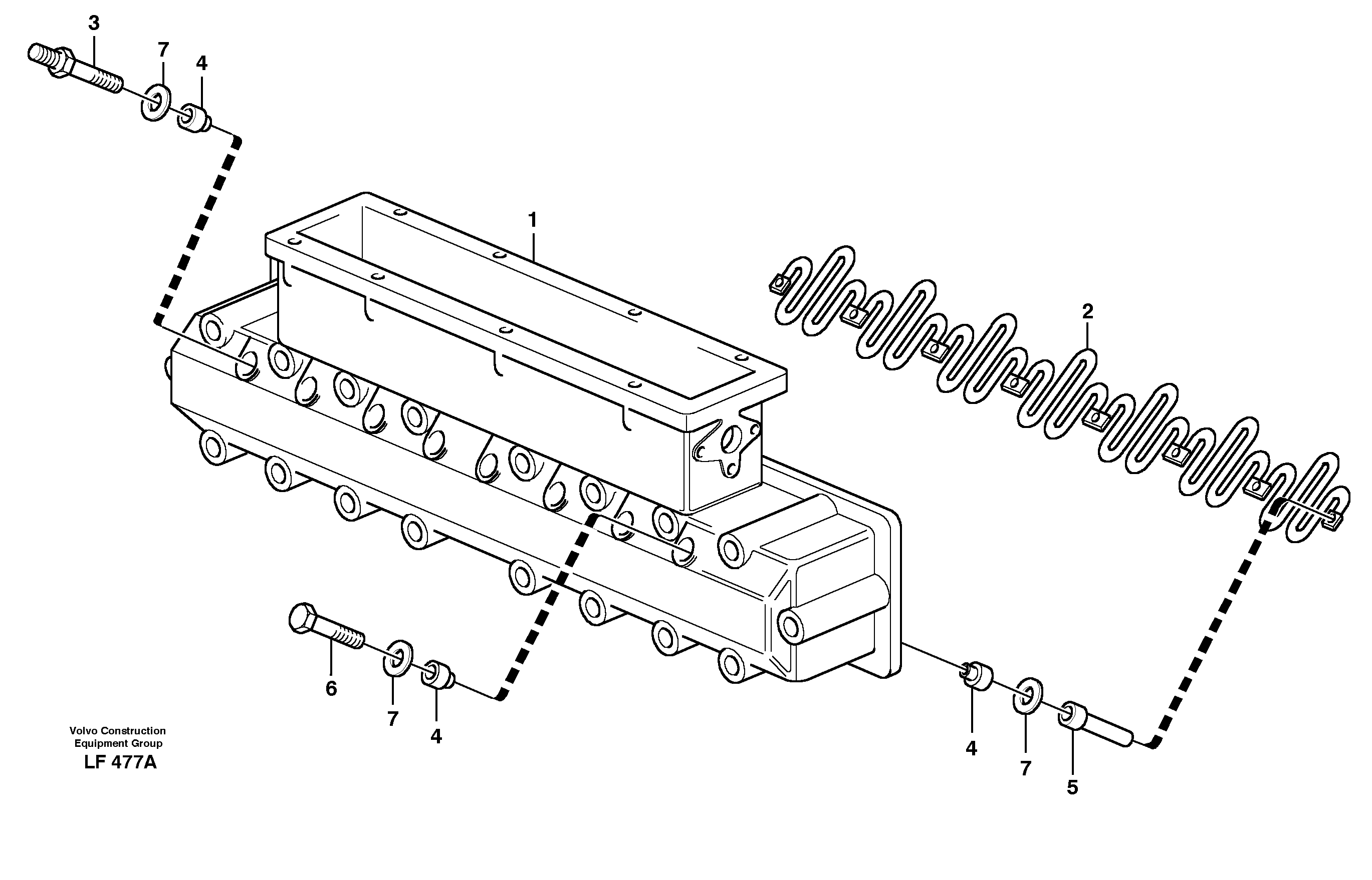 Схема запчастей Volvo EW200 - 26969 Induction manifold with fitting parts EW200 SER NO 3175-