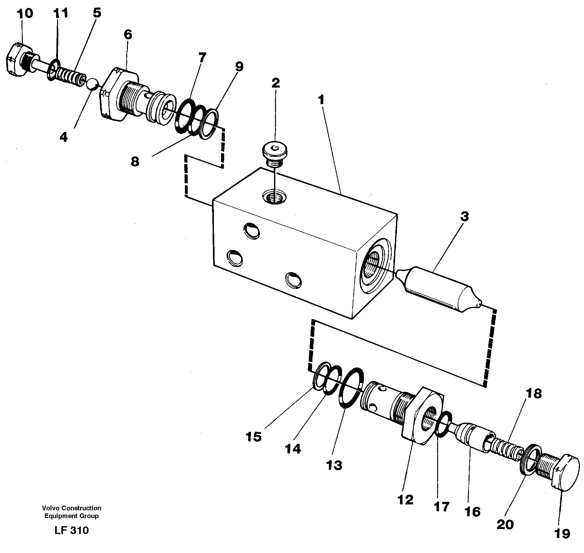 Схема запчастей Volvo EW200 - 15007 Hydraulic lock, dozer blade-stabilisor EW200 SER NO 3175-