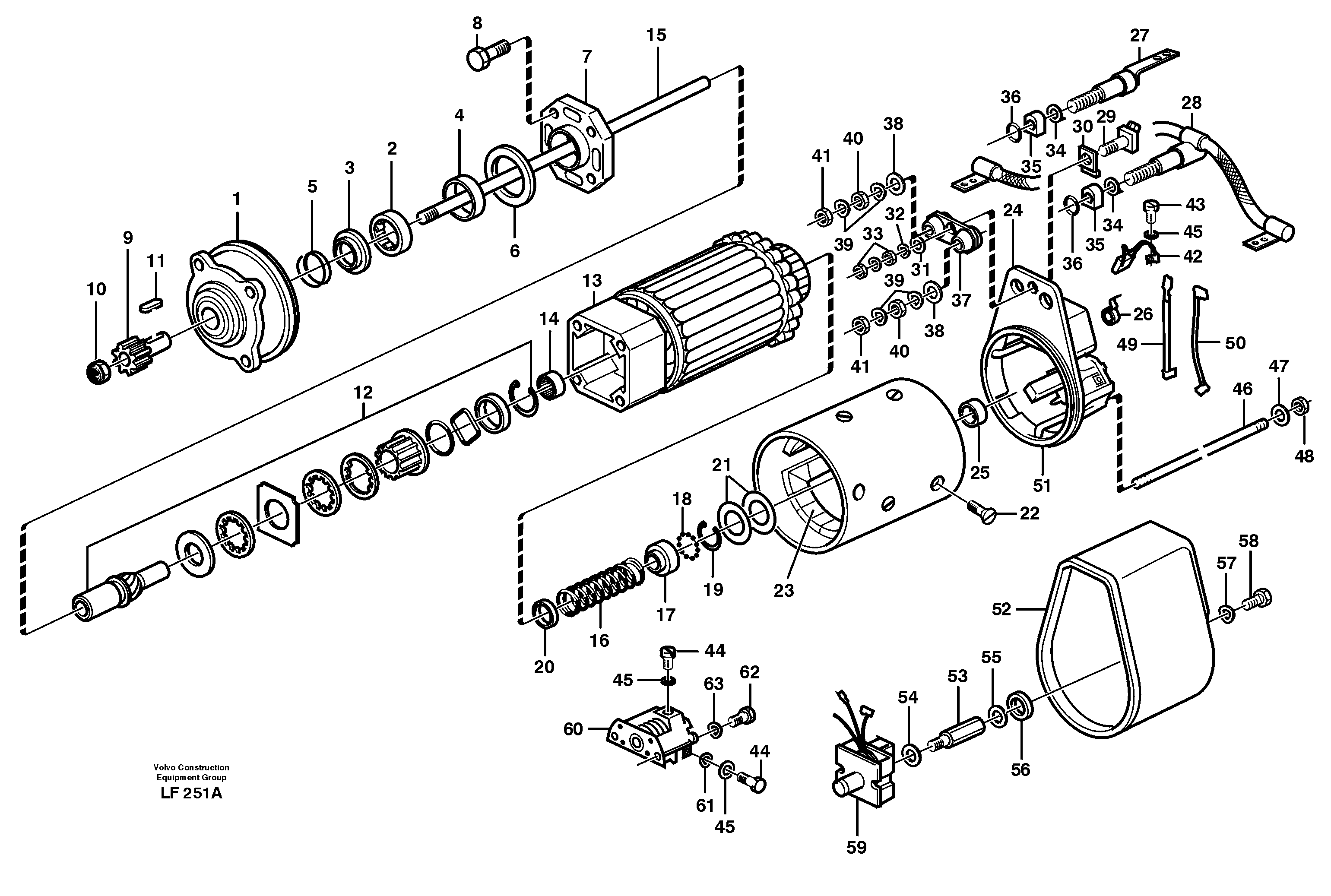 Схема запчастей Volvo EW200 - 10573 Starter motor EW200 SER NO 3175-