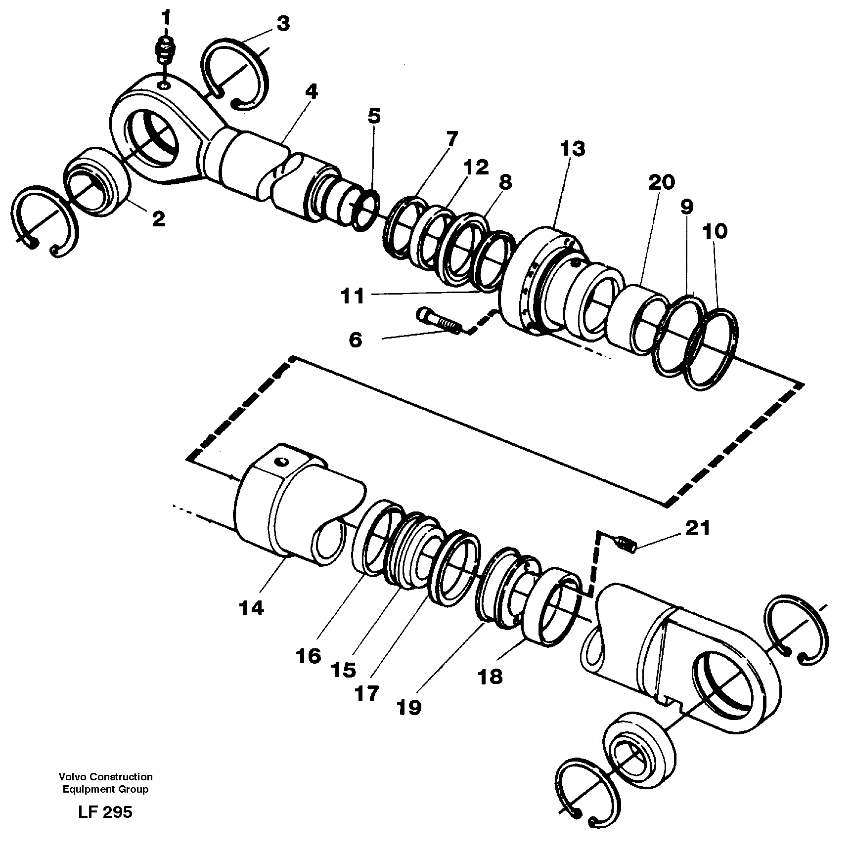 Схема запчастей Volvo EW200 - 39600 Boom cylinder, adjustable boom EW200 SER NO 3175-