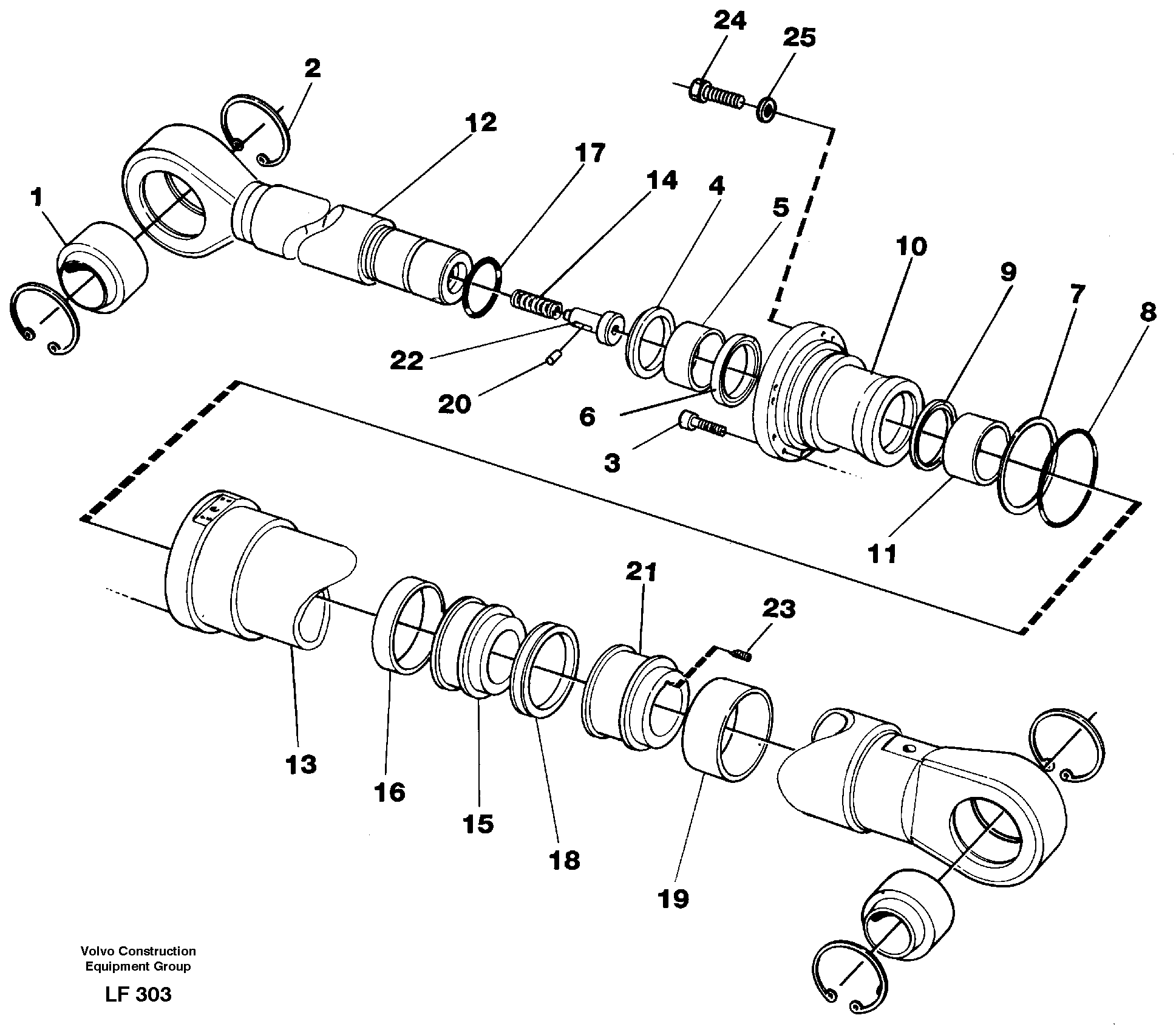 Схема запчастей Volvo EW200 - 29366 Dipper arm cylinder EW200 SER NO 3175-