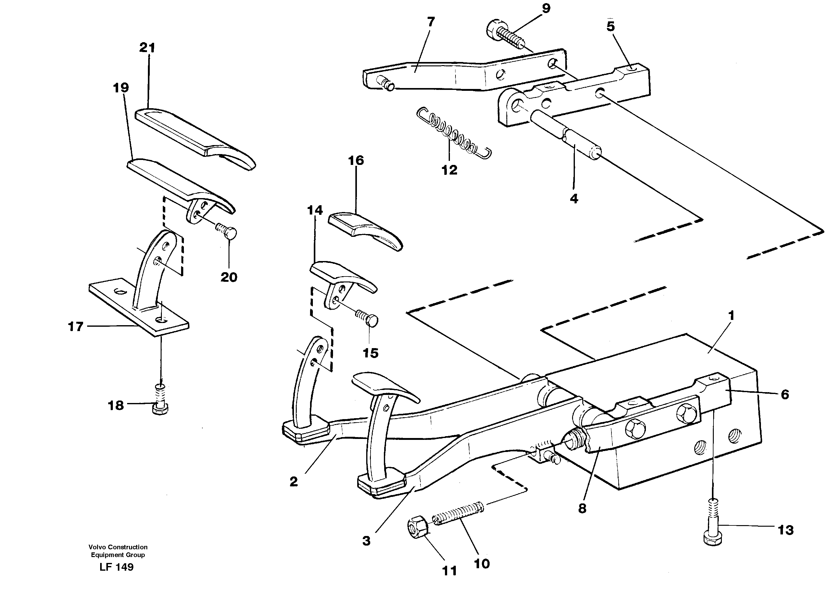 Схема запчастей Volvo EW200 - 26757 Pedal valve with foot rest EW200 SER NO 3175-