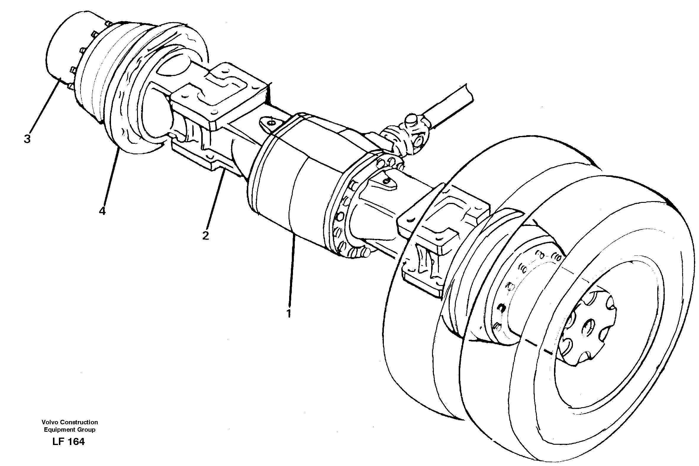 Схема запчастей Volvo EW200 - 30393 Мост задний (ось) EW200 SER NO 3175-