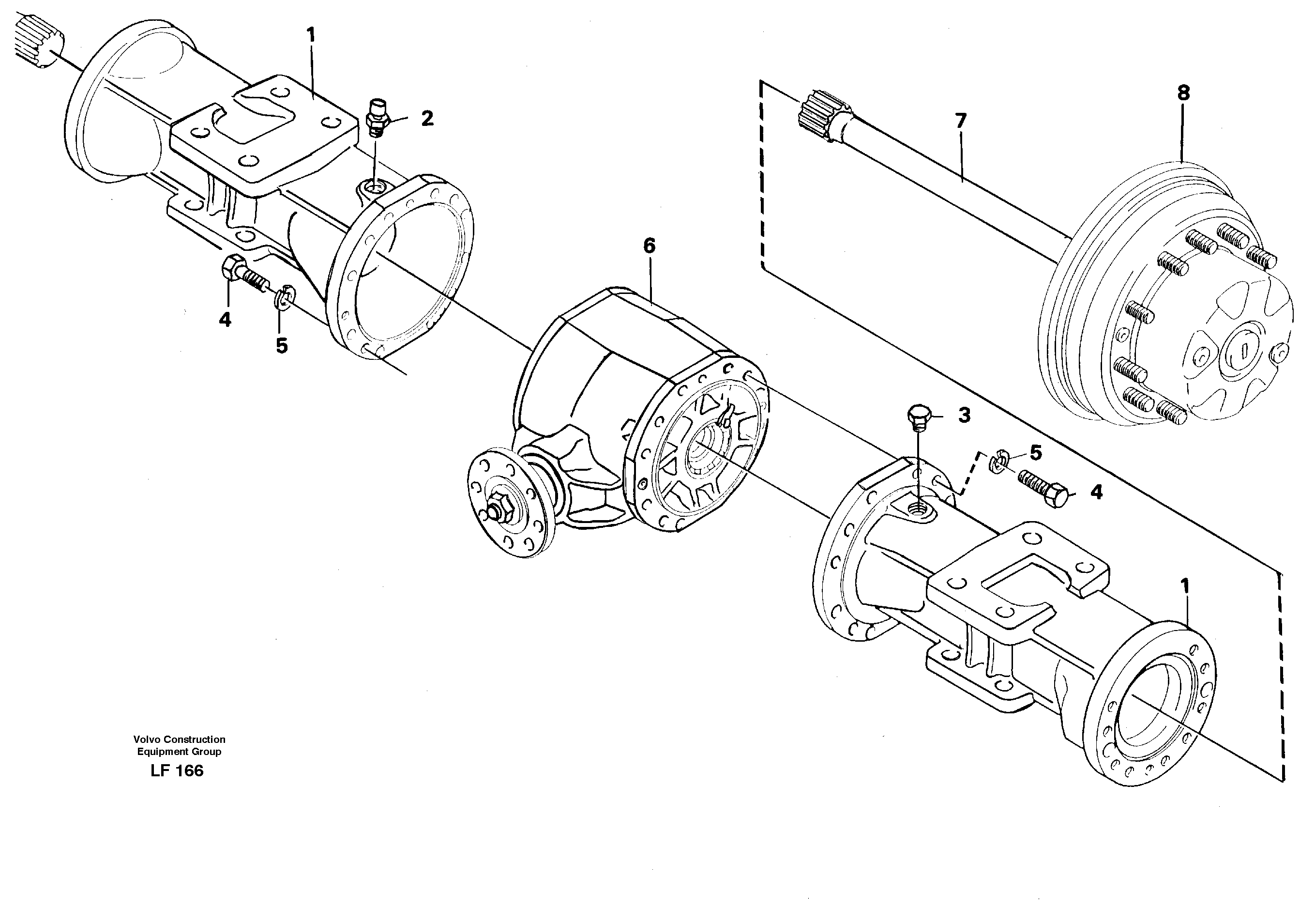 Схема запчастей Volvo EW200 - 30394 Axle beam Rear EW200 SER NO 3175-