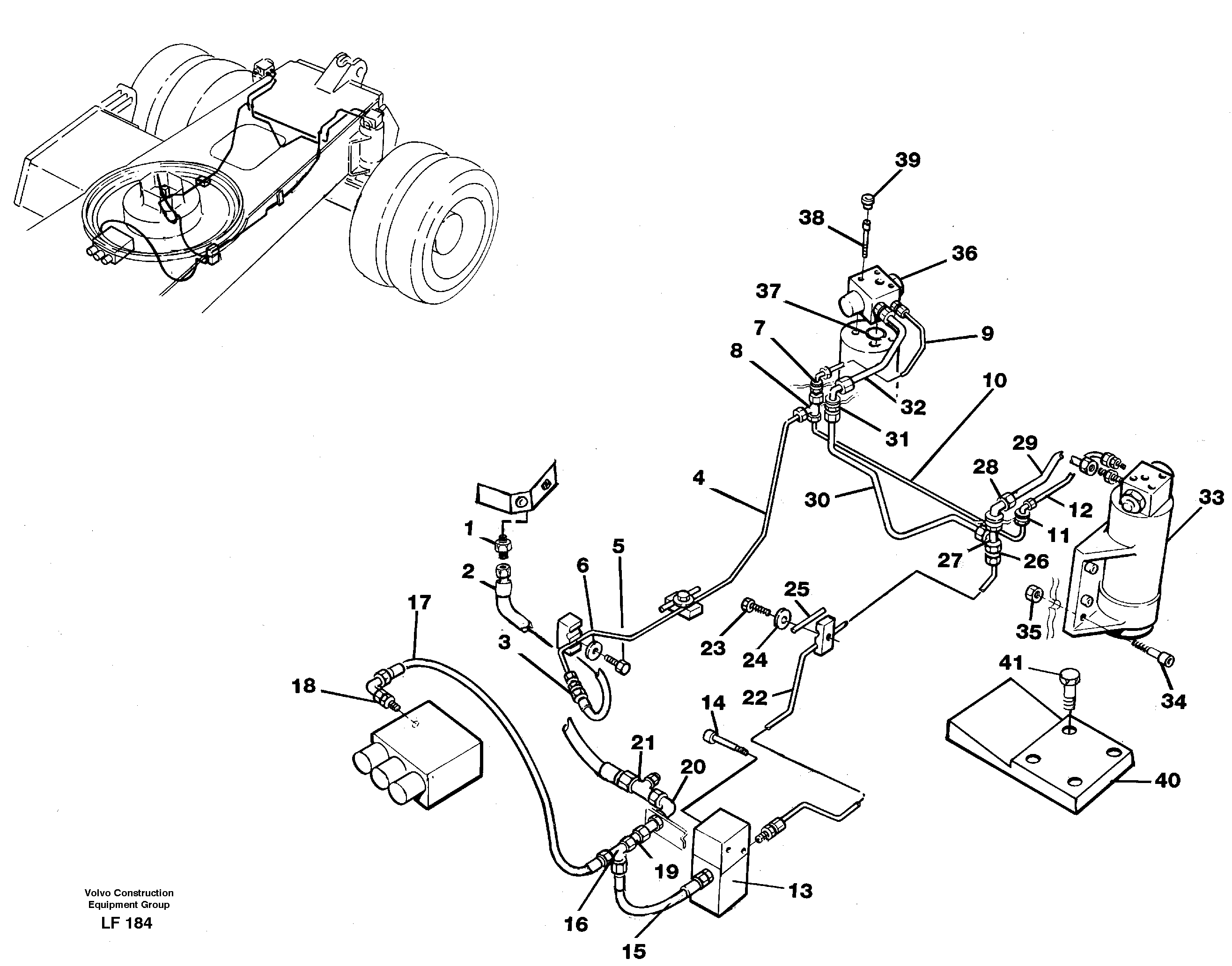 Схема запчастей Volvo EW200 - 27502 Oscillating system EW200 SER NO 3175-