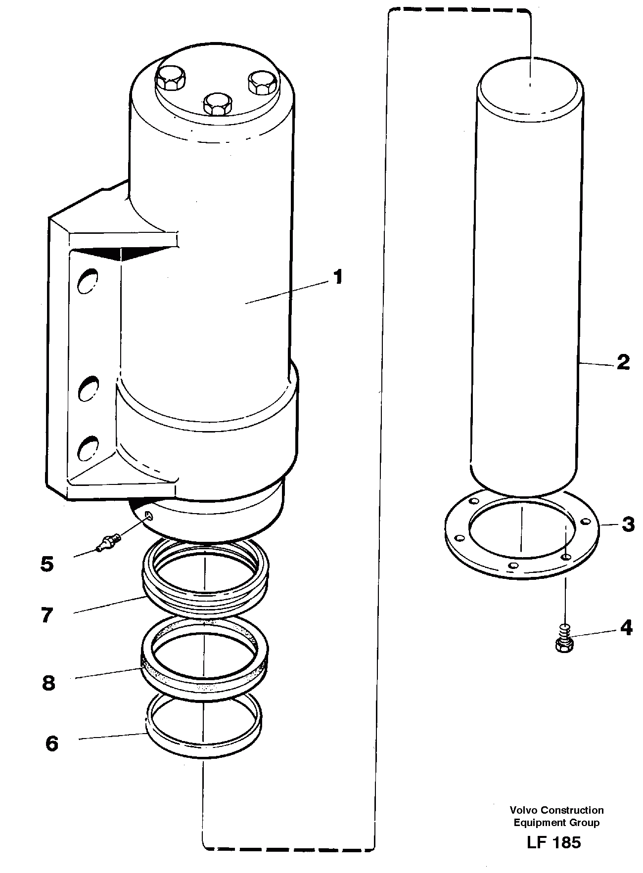 Схема запчастей Volvo EW200 - 35039 Axle locking cylinder EW200 SER NO 3175-