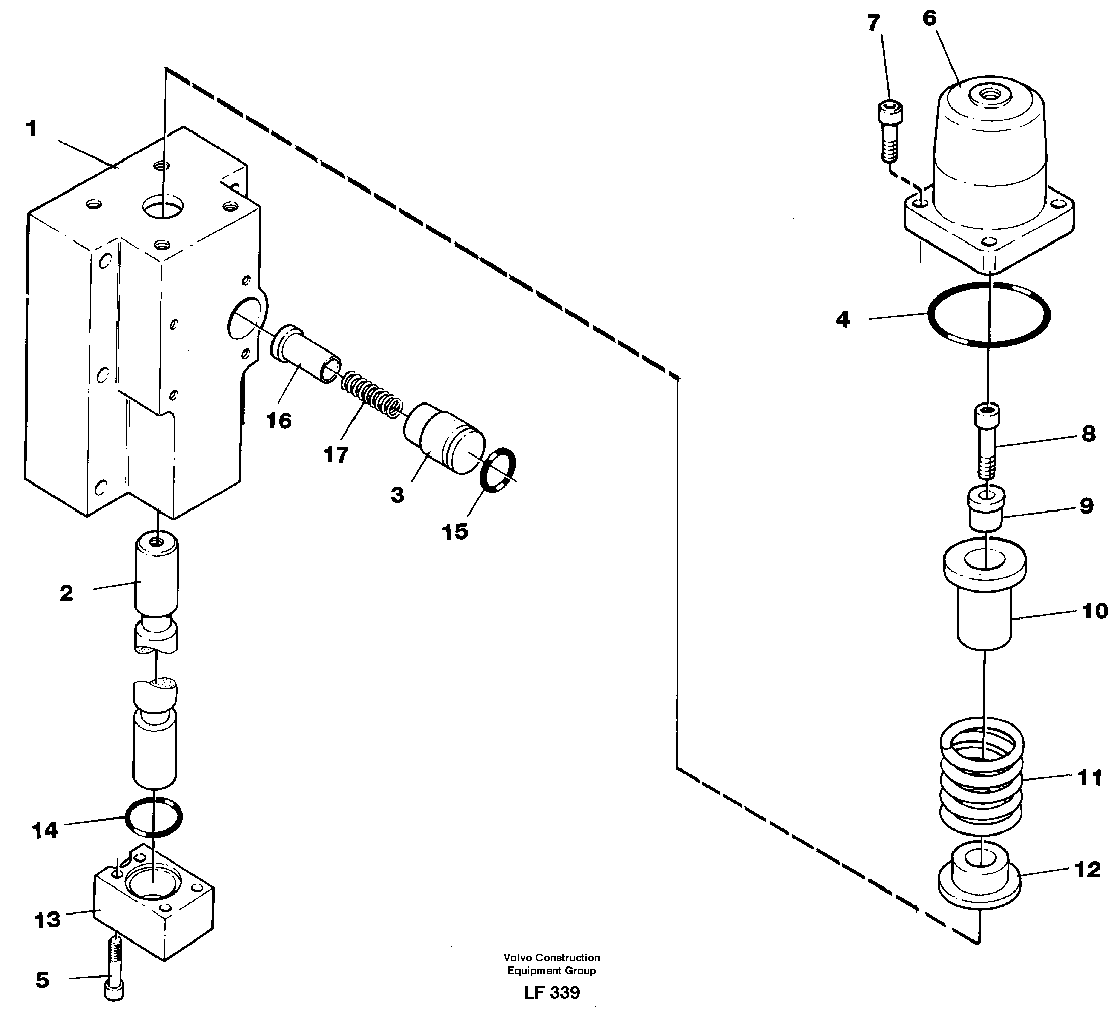 Схема запчастей Volvo EW200 - 100929 Four-way valve, dipper primary EW200 SER NO 3175-