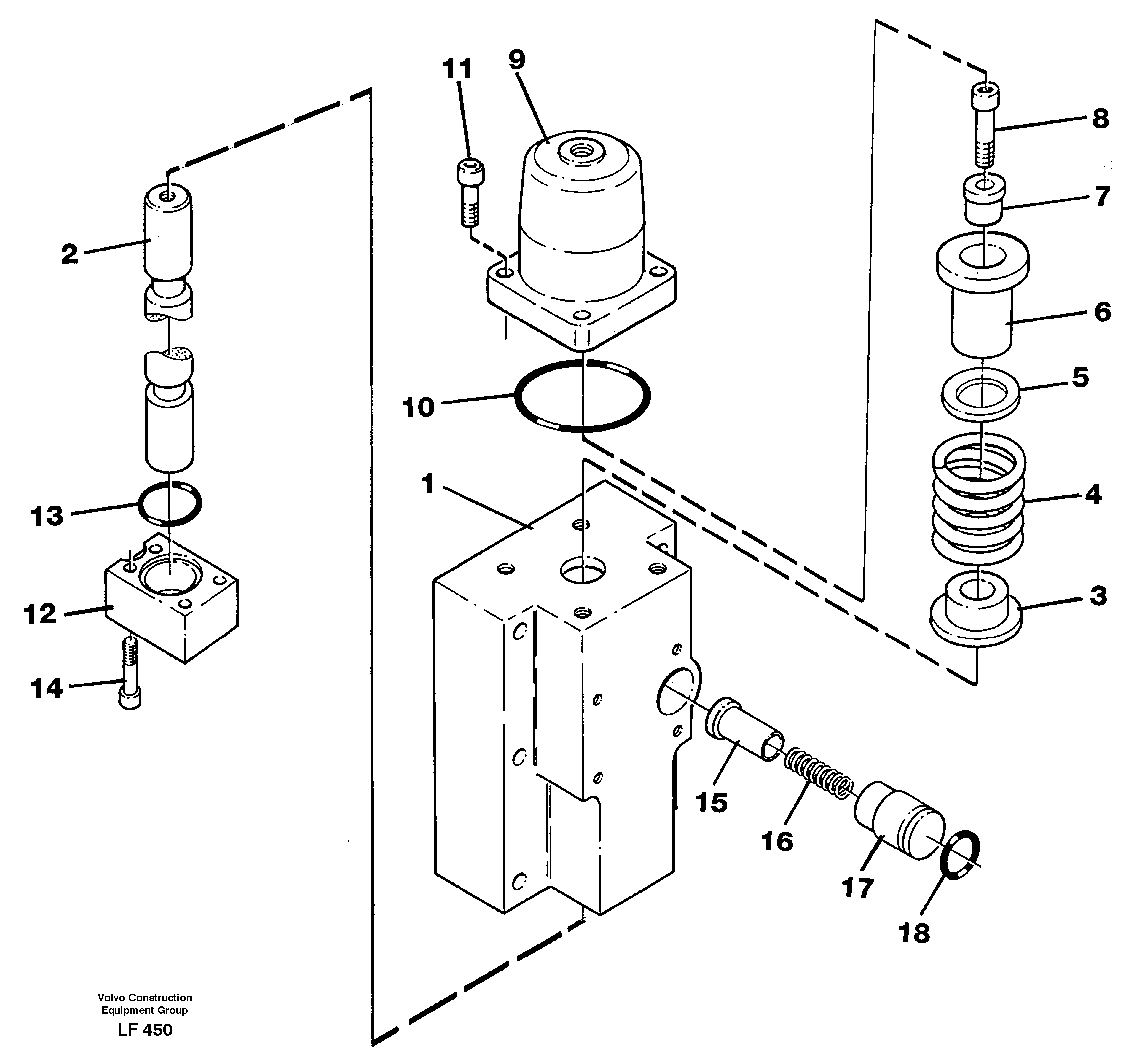 Схема запчастей Volvo EW200 - 96358 Four-way valve EW200 SER NO 3175-