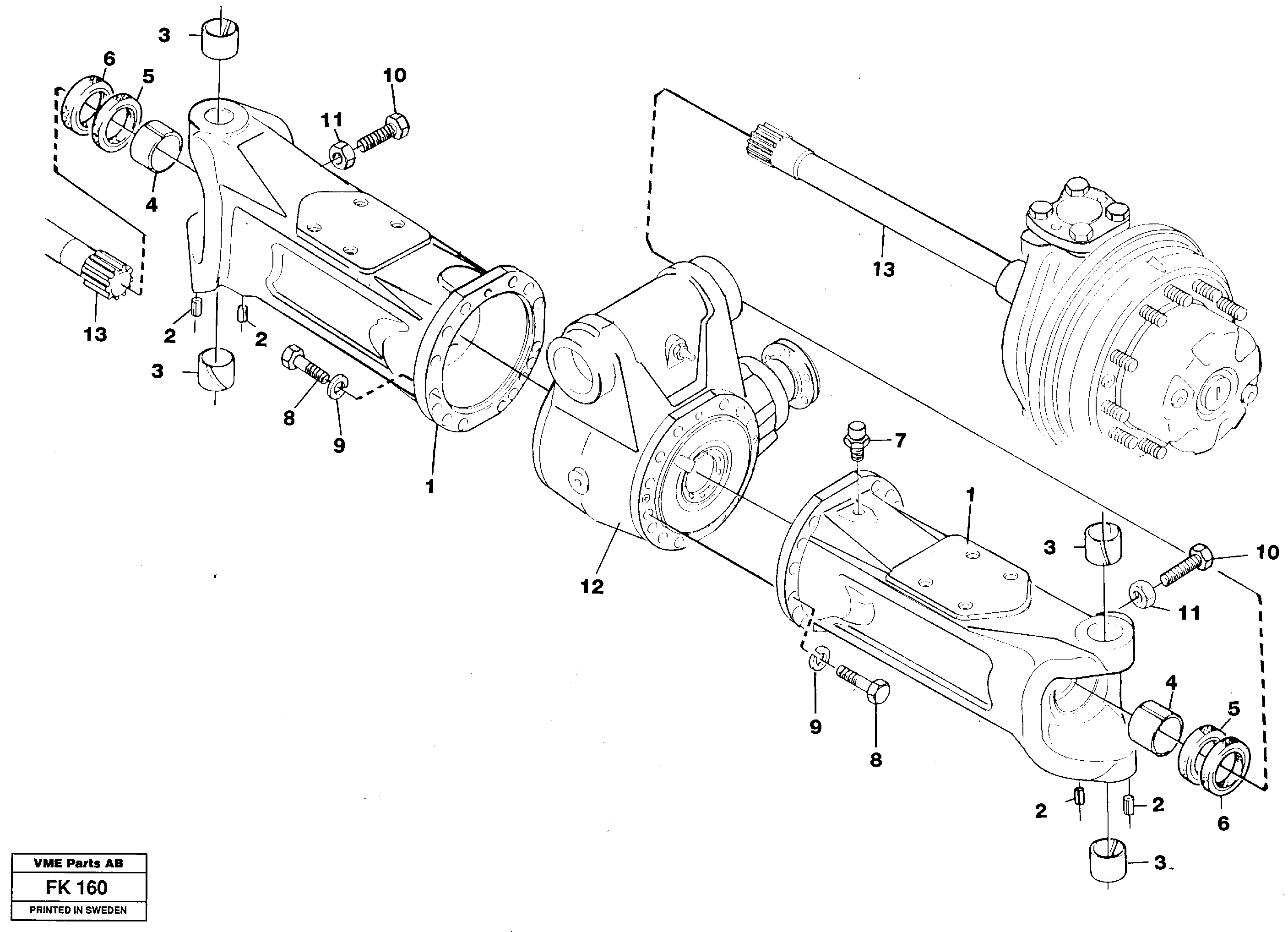 Схема запчастей Volvo EW200 - 16558 Axle beam EW200 ?KERMAN ?KERMAN EW200