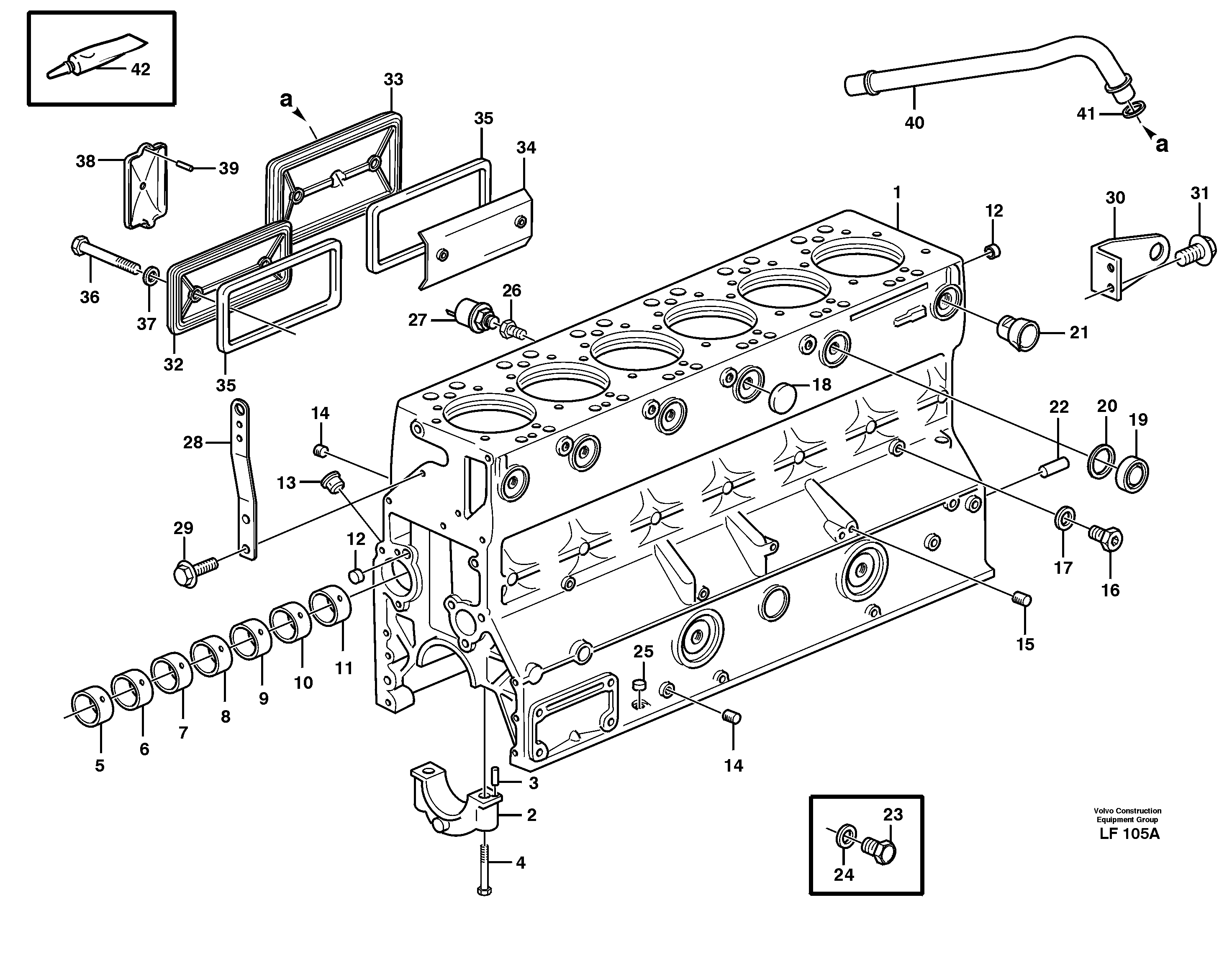 Схема запчастей Volvo EW200 - 99799 Блок цилиндров EW200 SER NO 3175-