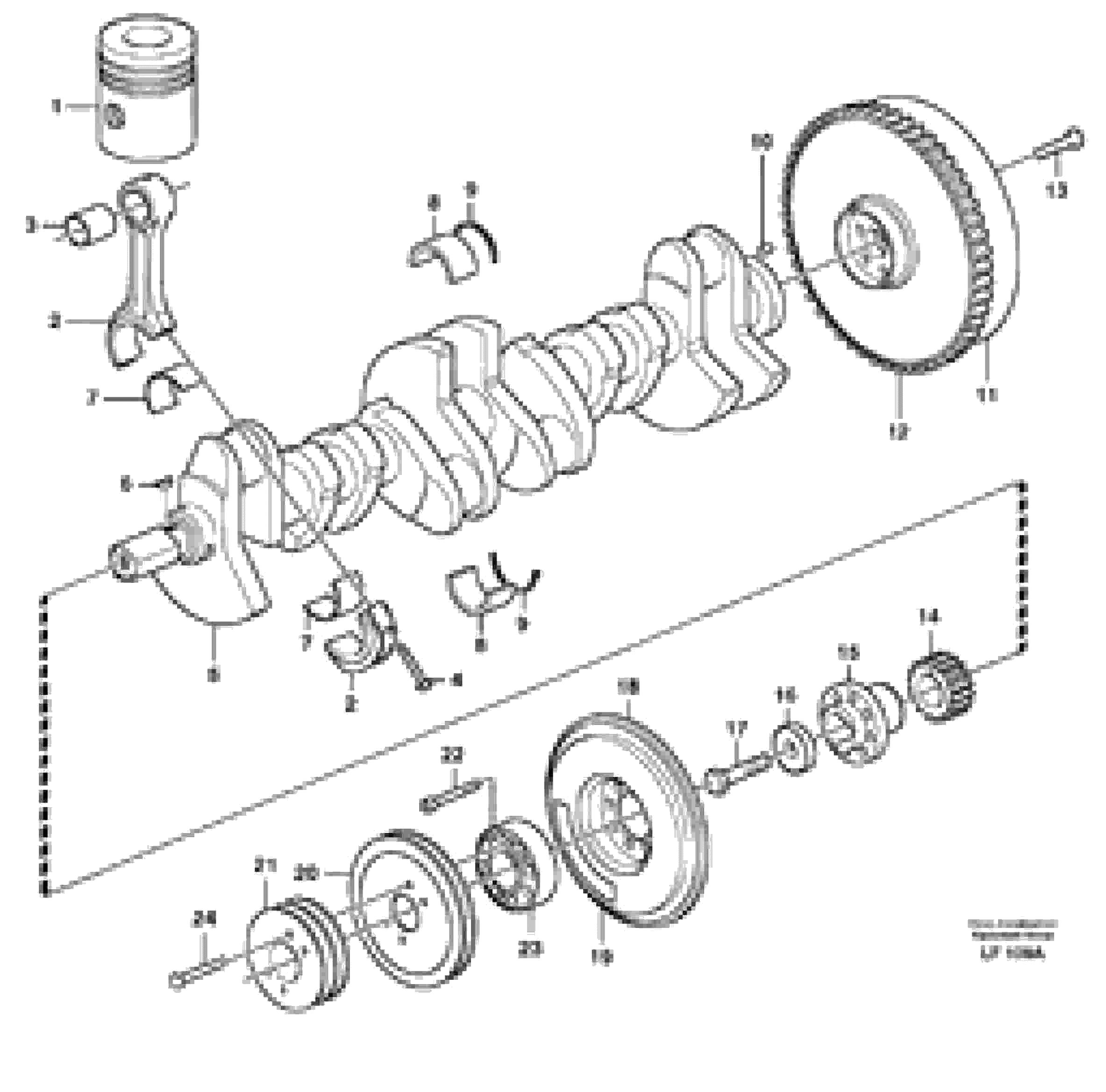 Схема запчастей Volvo EW200 - 39439 Crankshaft and related parts EW200 SER NO 3175-