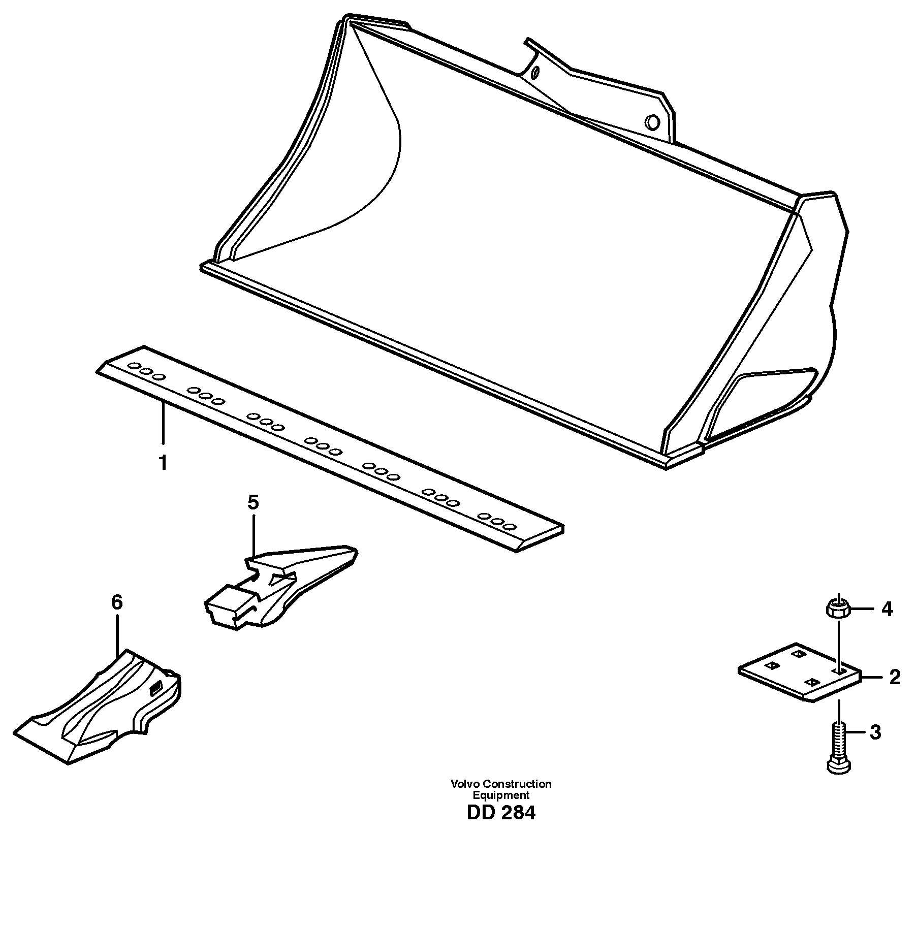 Схема запчастей Volvo EC130C - 14087 Bucket, straight with teeth ATTACHMENTS ATTACHMENTS BUCKETS