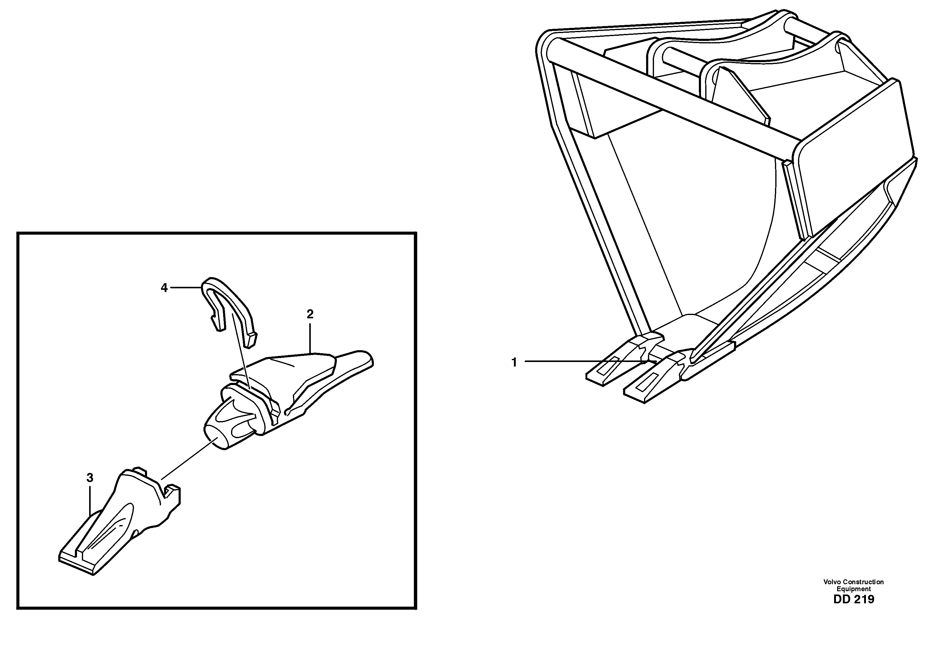 Схема запчастей Volvo EC130C - 33469 Profiled bucket ATTACHMENTS ATTACHMENTS BUCKETS