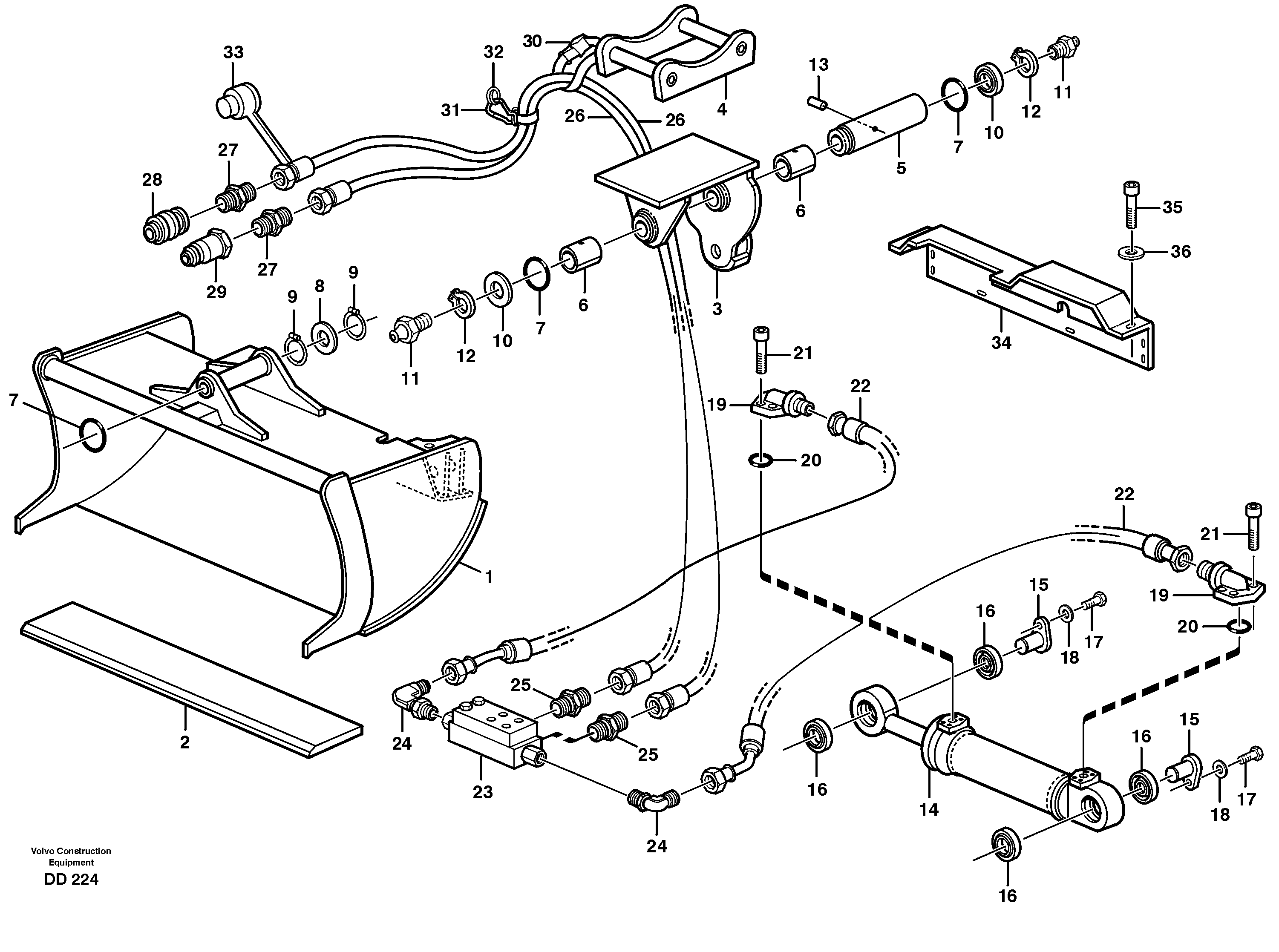 Схема запчастей Volvo EC130C - 45147 Planing bucket ATTACHMENTS ATTACHMENTS BUCKETS