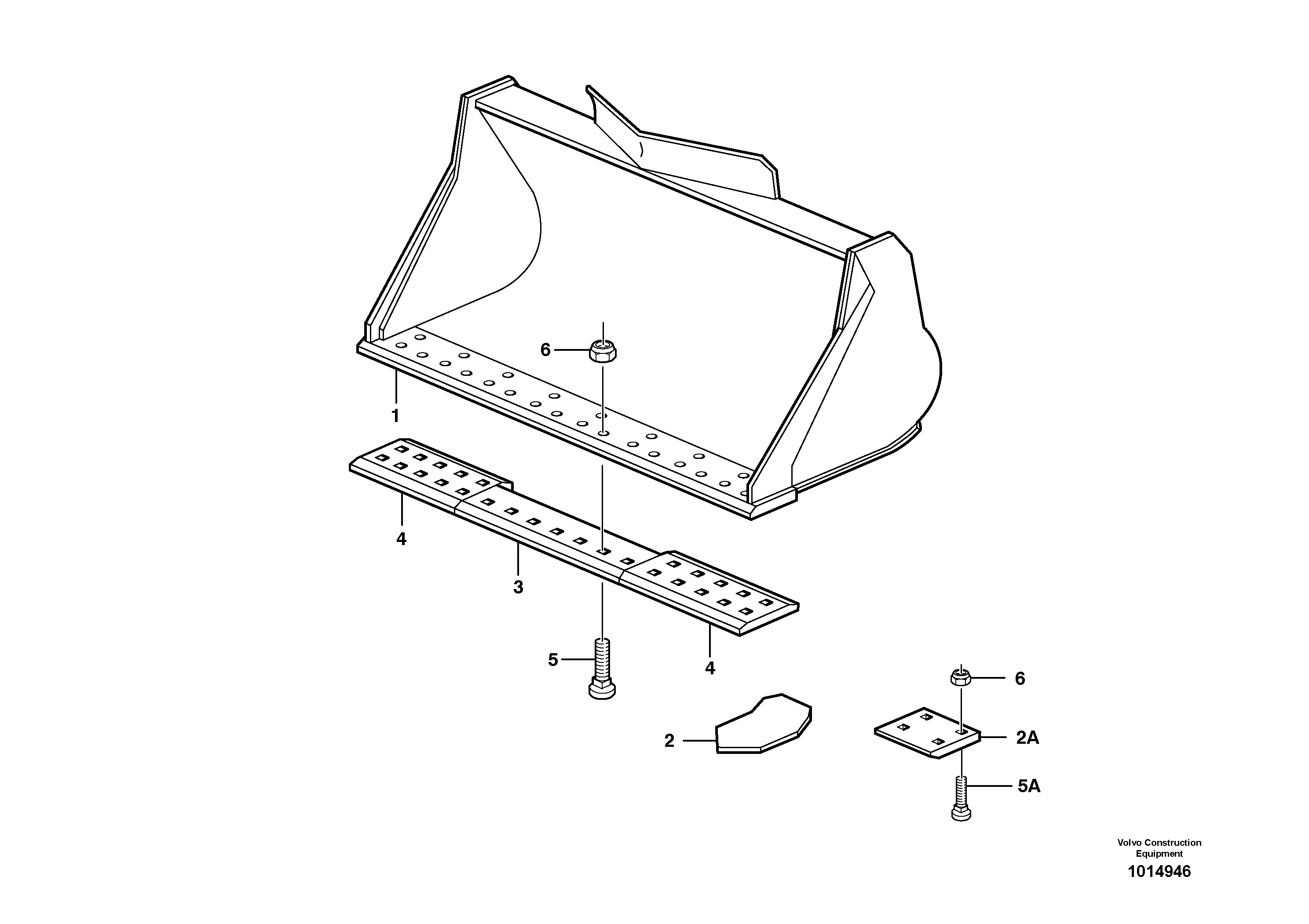 Схема запчастей Volvo EC130C - 80192 Bucket, straight lip, alt. edge savers or teeth ATTACHMENTS ATTACHMENTS BUCKETS
