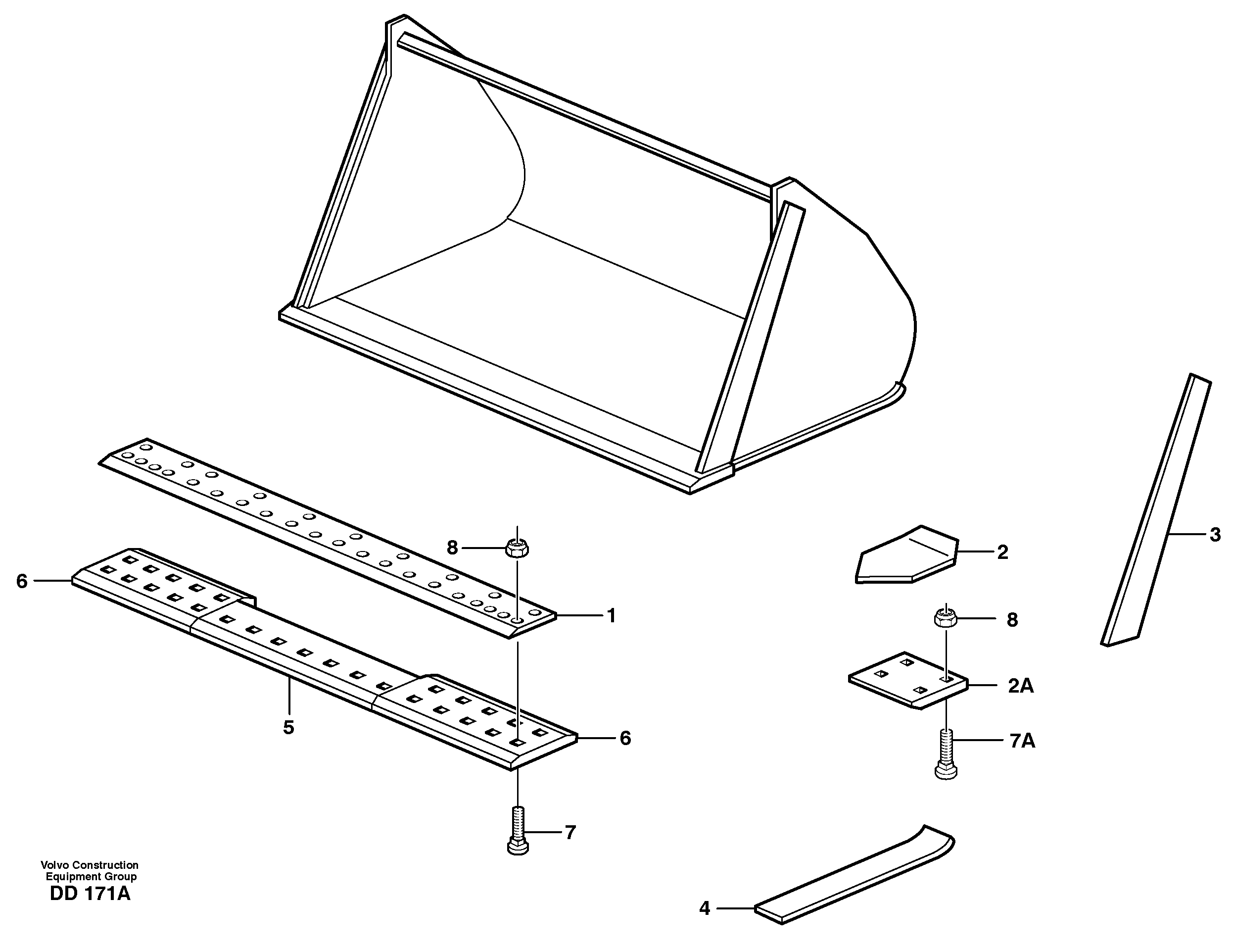 Схема запчастей Volvo EC130C - 80528 Light materials bucket ATTACHMENTS ATTACHMENTS BUCKETS
