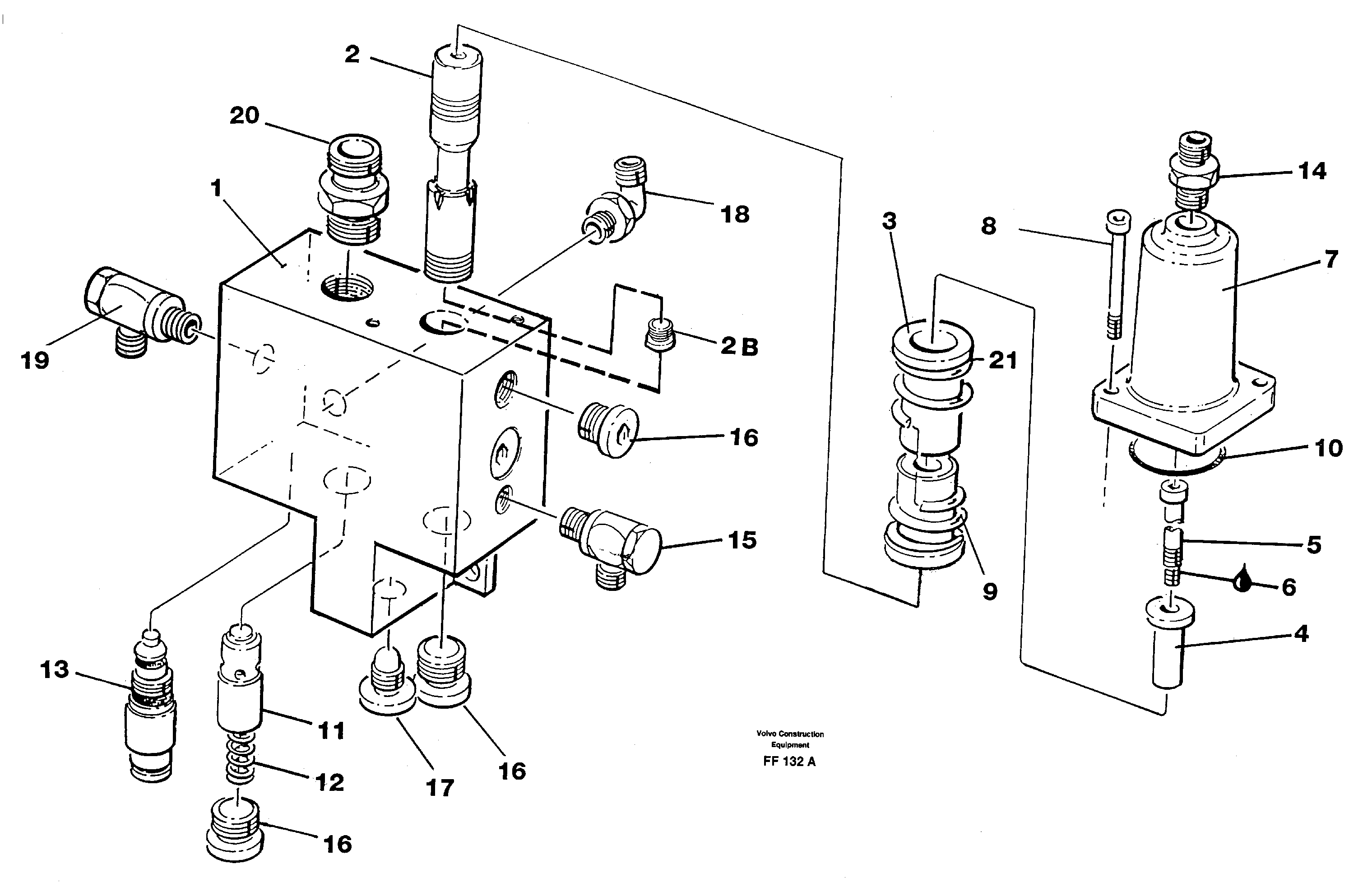 Схема запчастей Volvo EC130C - 2232 Hose rupture valve, boom cylinder EC130C ?KERMAN ?KERMAN EC130C SER NO - 220