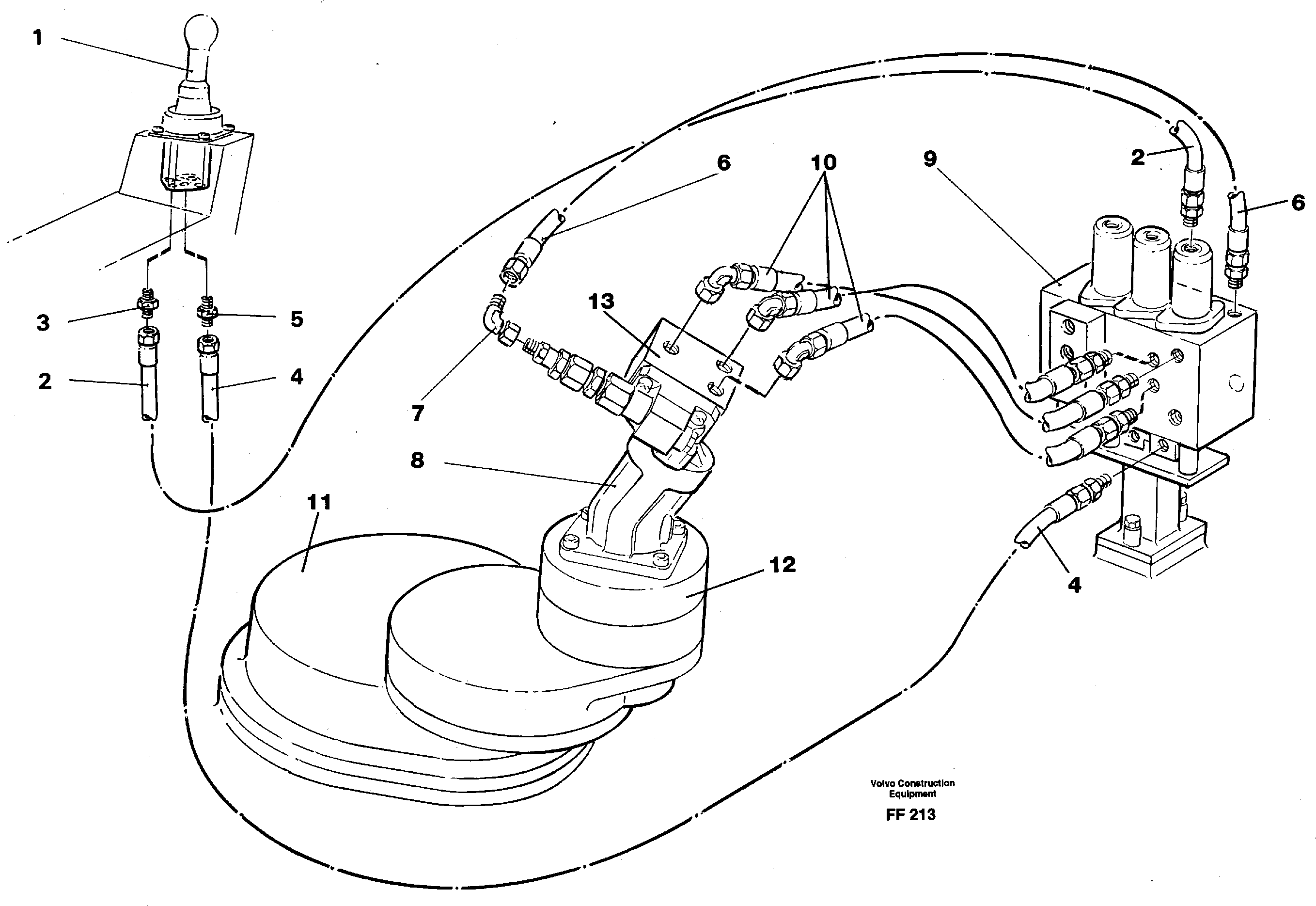 Схема запчастей Volvo EC130C - 1541 Servo hydraulics, Slewing EC130C ?KERMAN ?KERMAN EC130C SER NO - 220