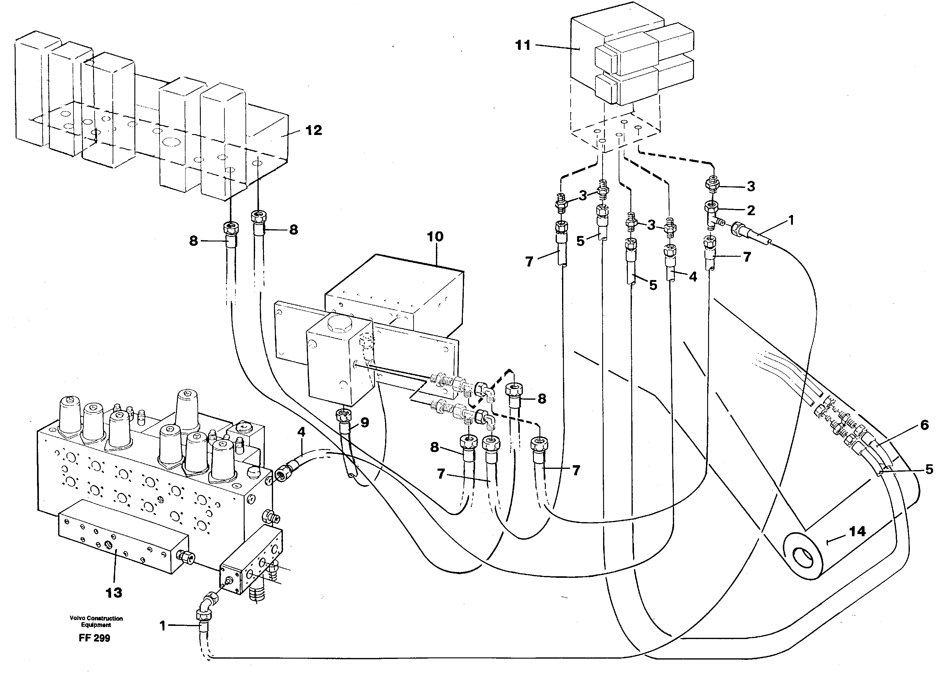 Схема запчастей Volvo EC130C - 1548 Servo hydraulics, quick fit equipment EC130C ?KERMAN ?KERMAN EC130C SER NO - 220