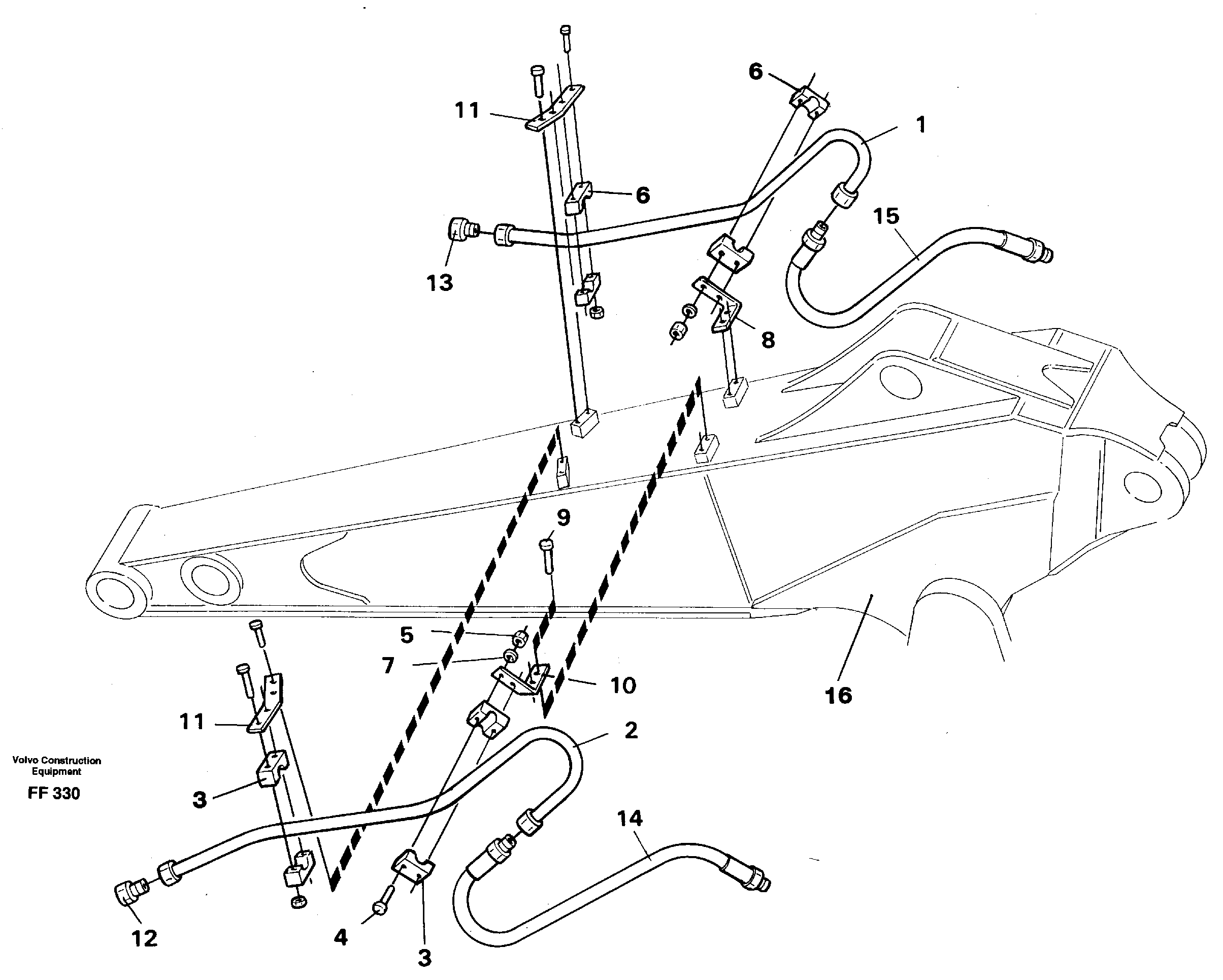 Схема запчастей Volvo EC130C - 22244 Hydraulic hammer equipm. digger arm 2.0m and 2.4m EC130C ?KERMAN ?KERMAN EC130C SER NO - 220