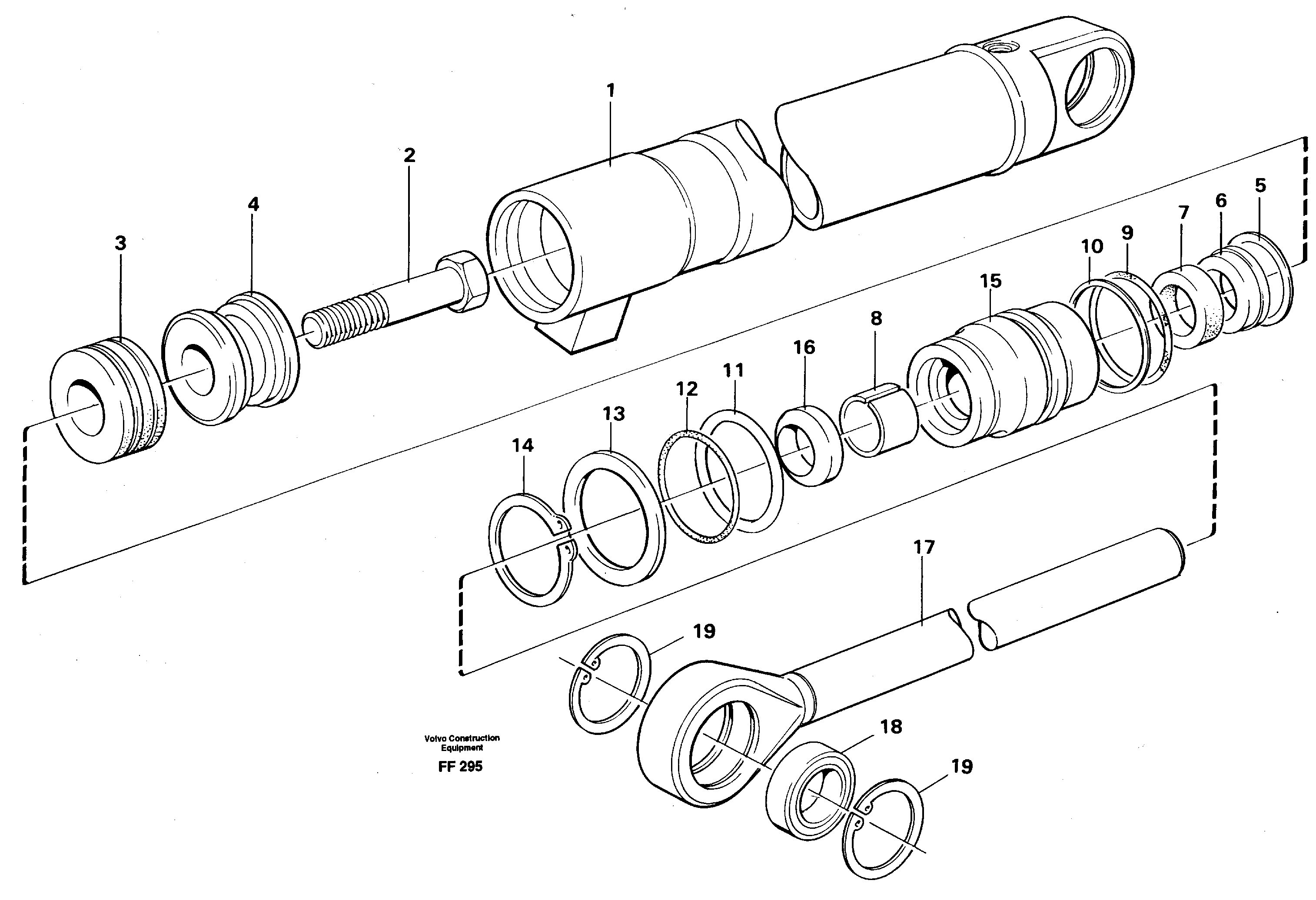 Схема запчастей Volvo EC130C - 100974 Hydraulic cylinder, slope bucket EC130C ?KERMAN ?KERMAN EC130C SER NO - 220