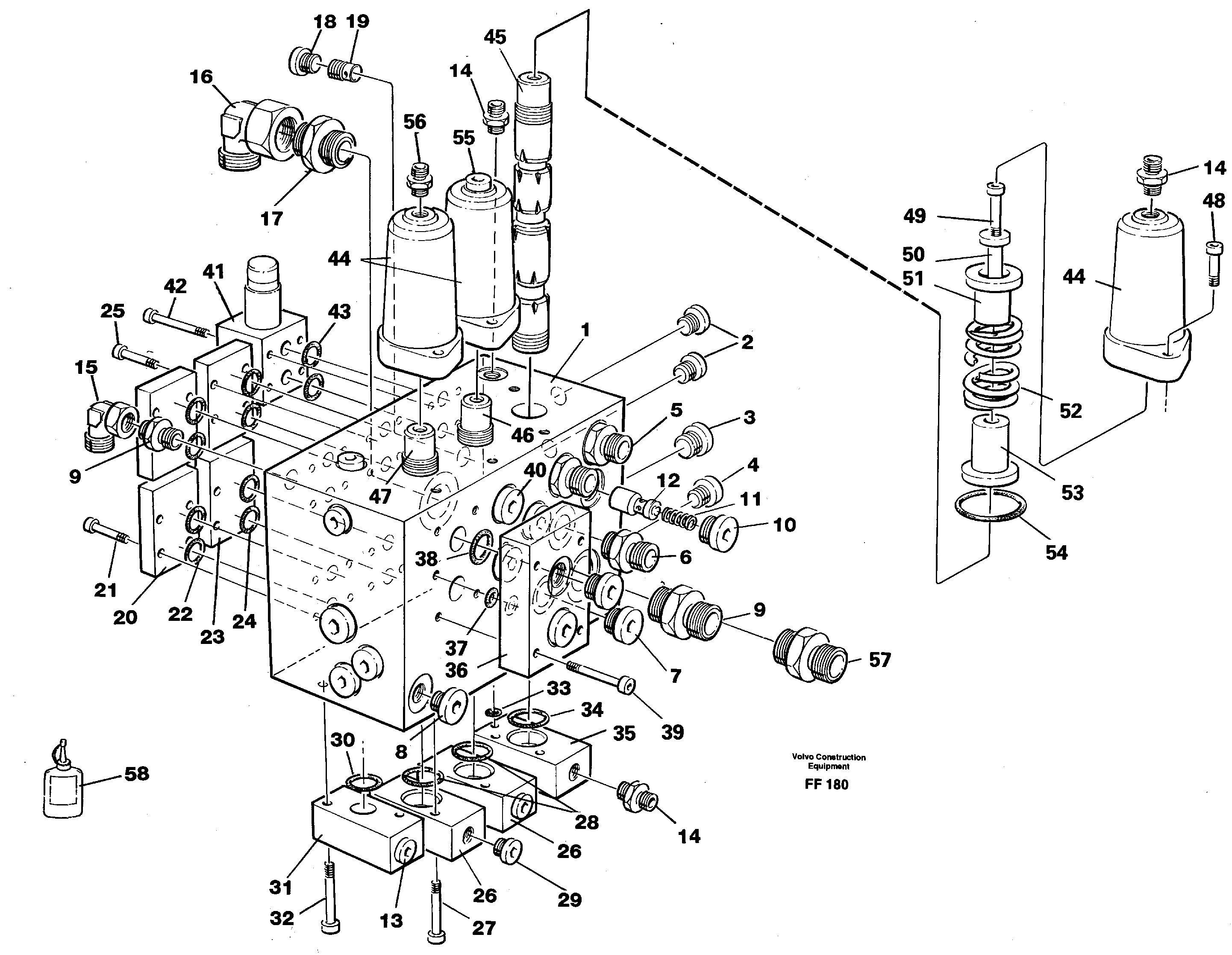 Схема запчастей Volvo EC130C - 58836 Slew valve assembly EC130C ?KERMAN ?KERMAN EC130C SER NO - 220