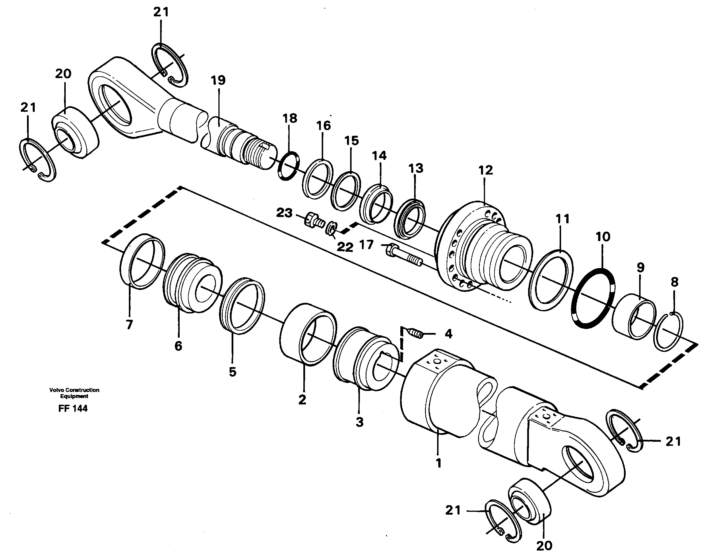 Схема запчастей Volvo EC130C - 3196 Knuckle cylinder EC130C ?KERMAN ?KERMAN EC130C SER NO - 220